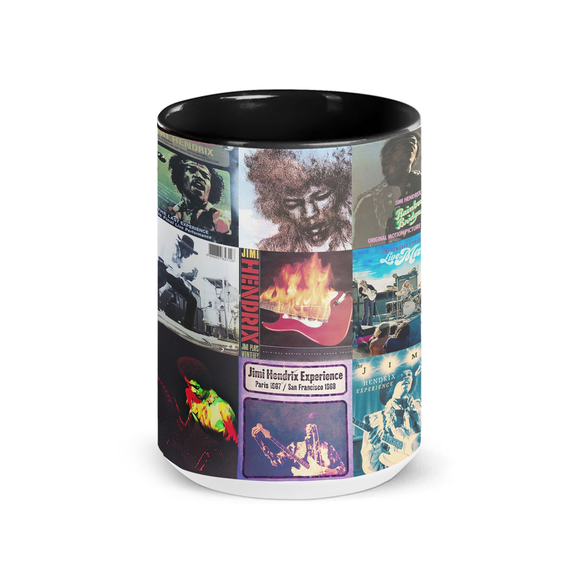 Jimi Hendrix Accent Mug Classic Album Cover Collage Gift for Music Fans