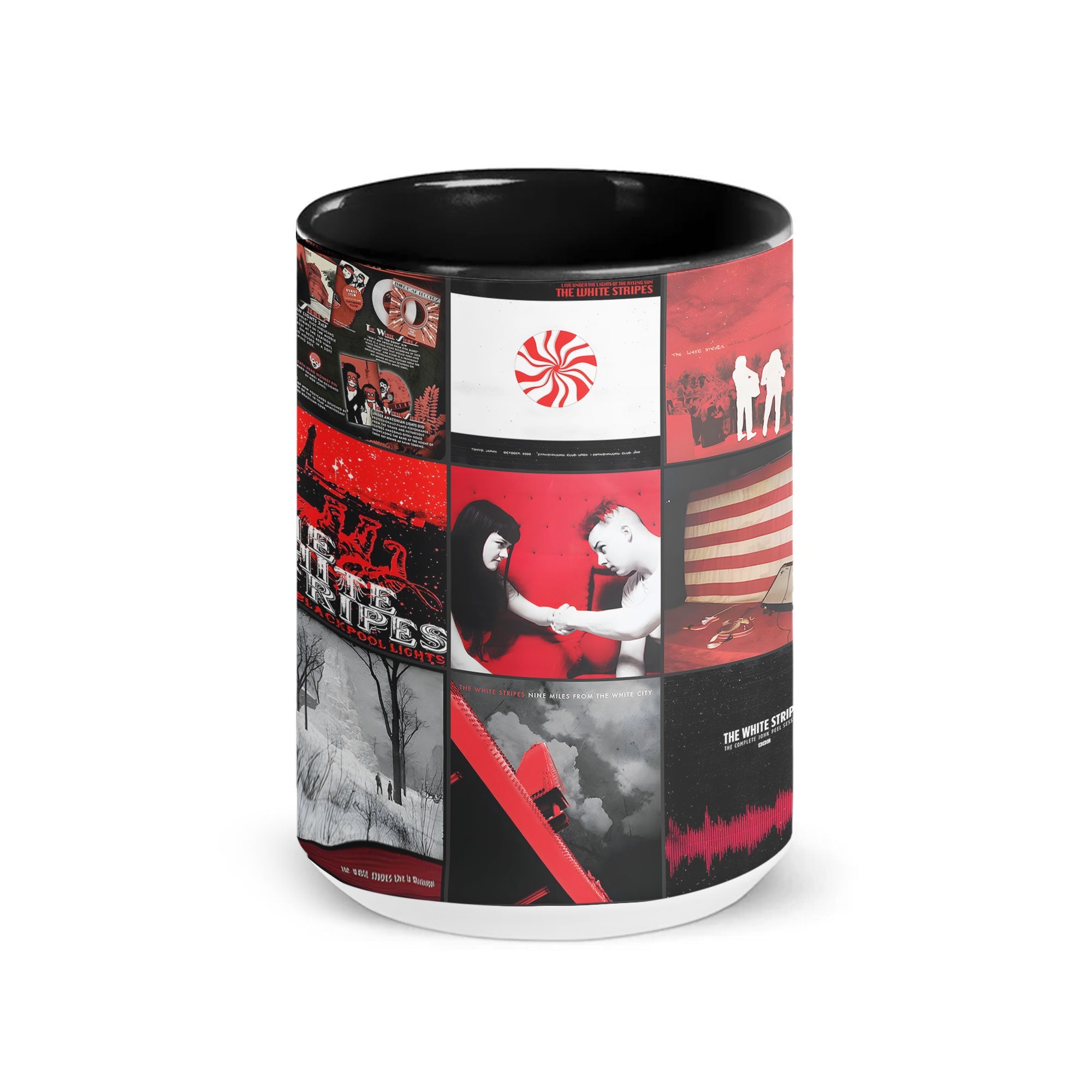 The White Stripes Accent Mug Iconic Red & White Album Cover Collage