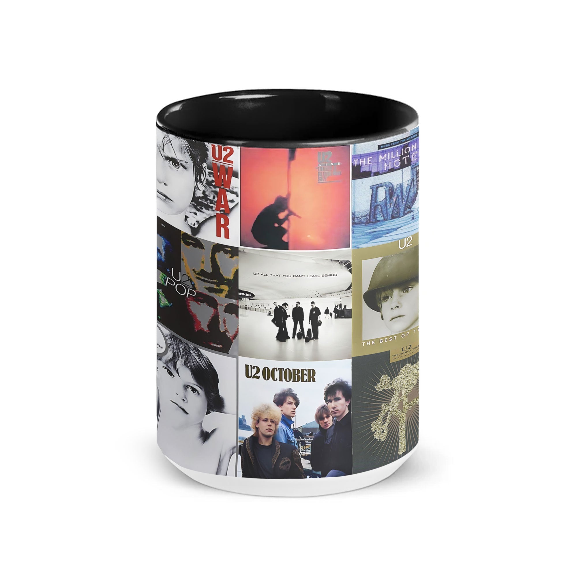 U2 Accent Mug Classic Album Cover Collage Gift for Rock Fans
