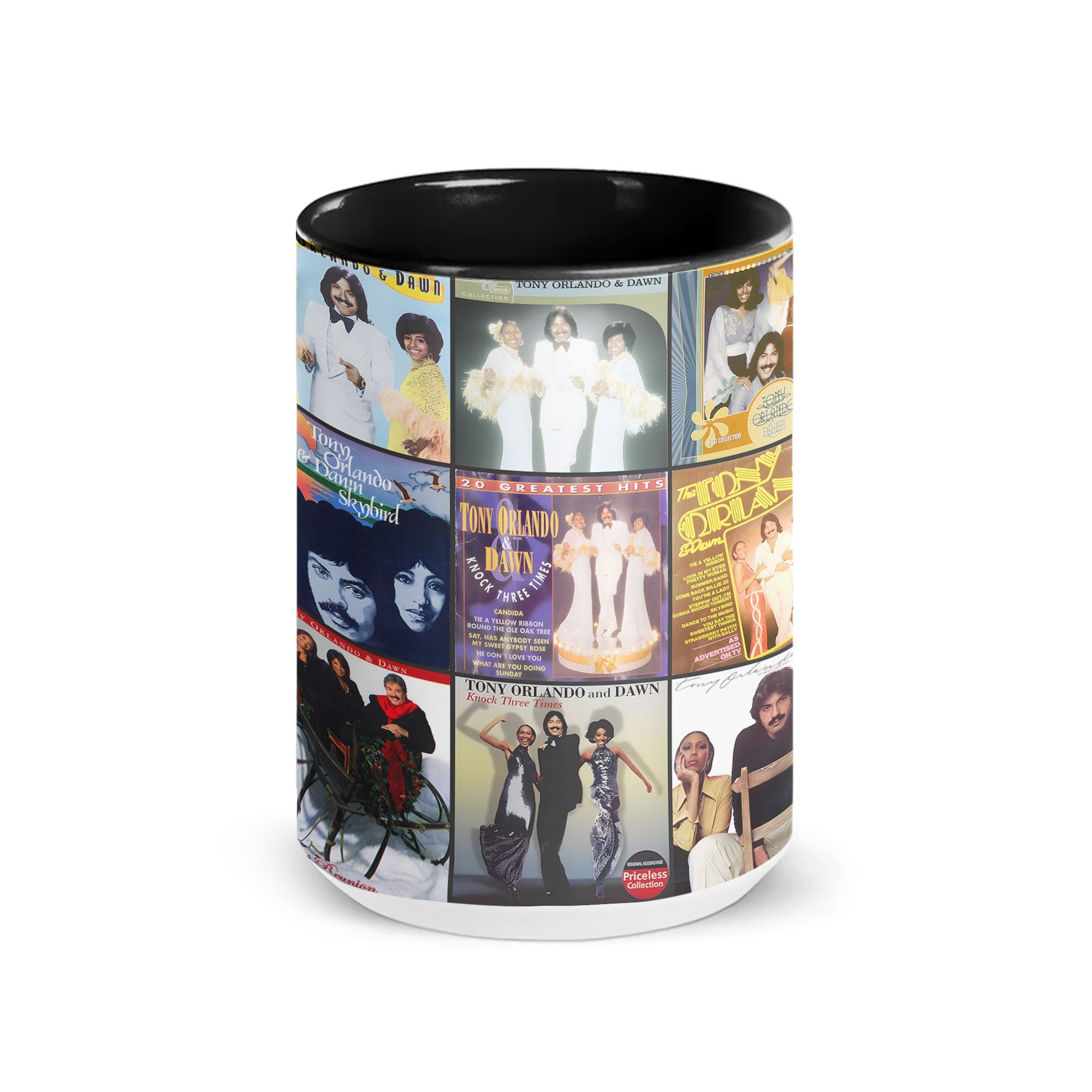 Tony Orlando & Dawn Accent Mug Pop & Soul Classics Album Collage Gift