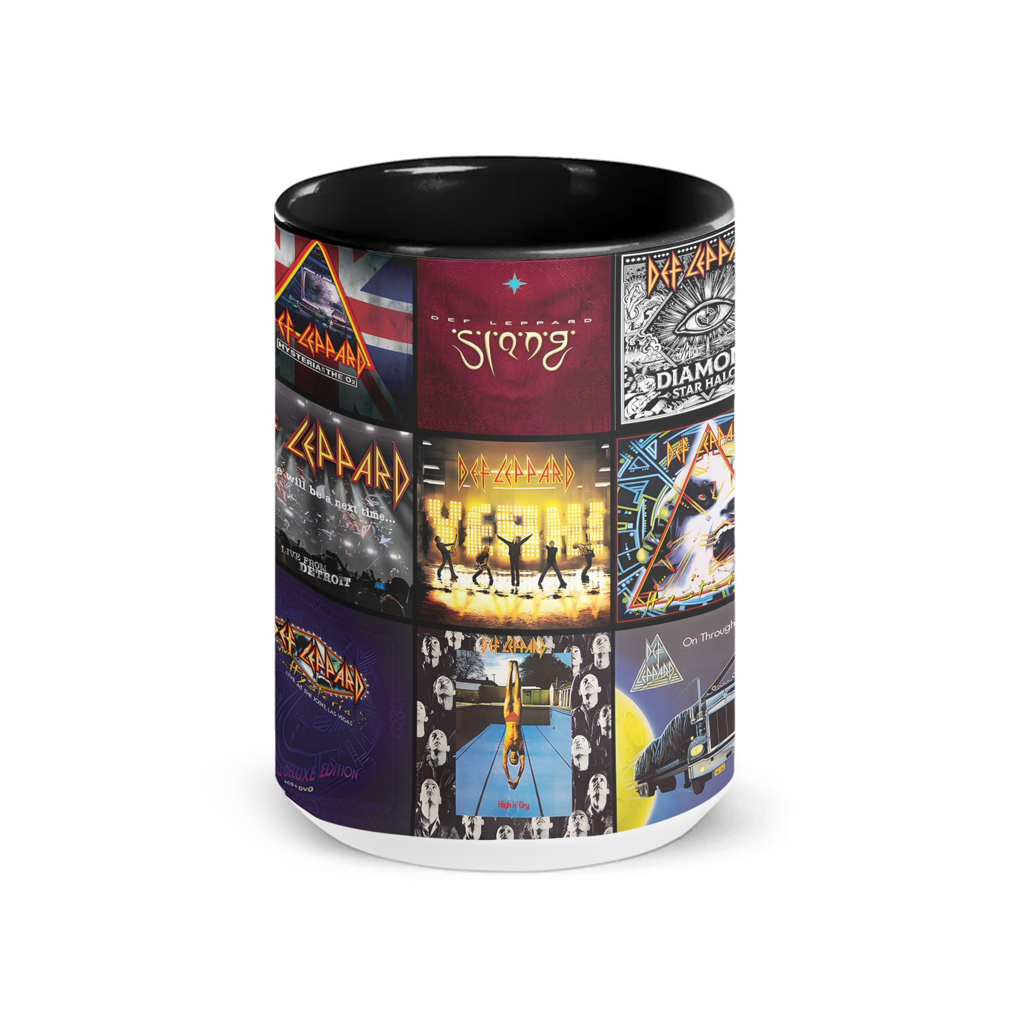 Def Leppard Accent Mug Classic Album Cover Collage Gift for Rock Fans