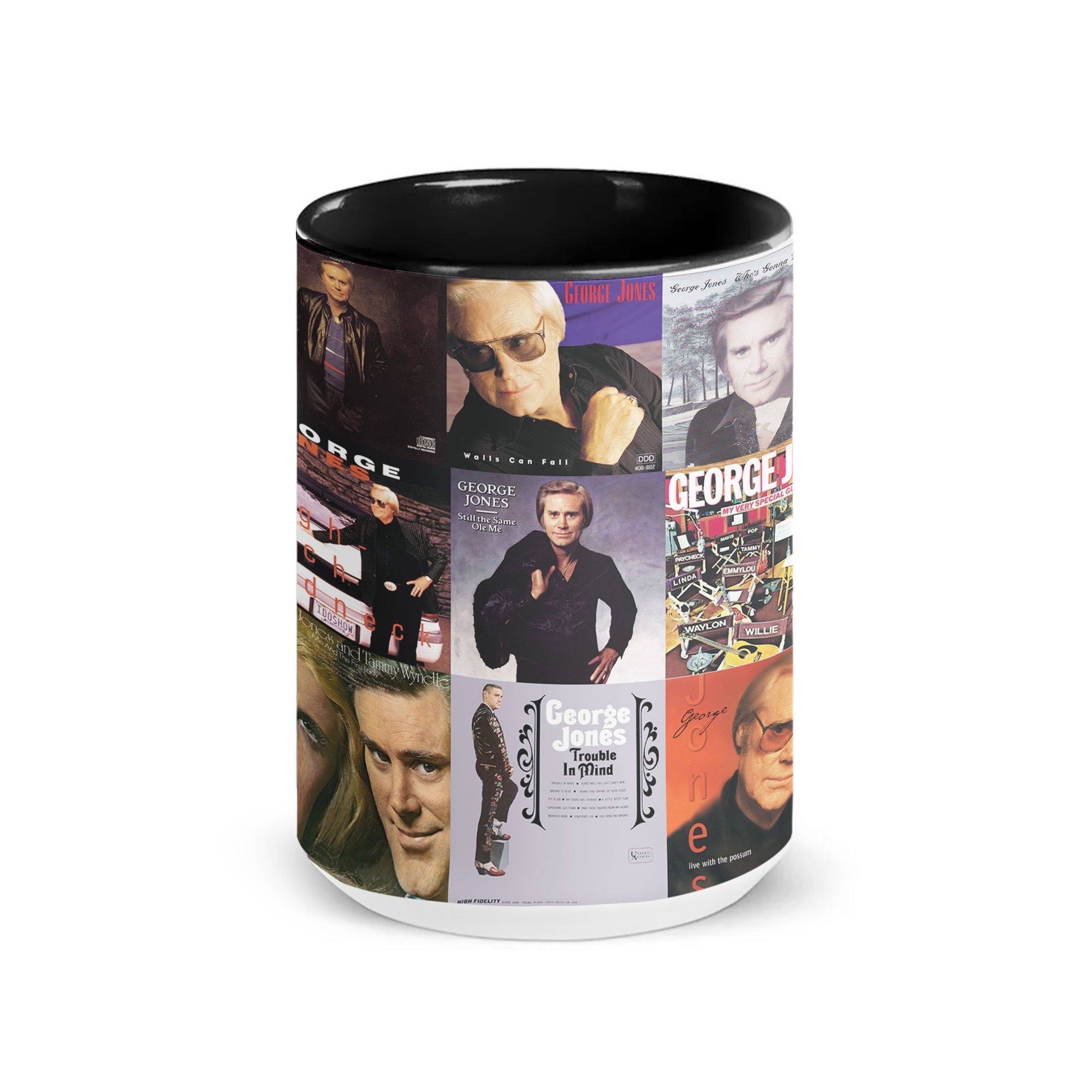 George Jones Accent Mug Classic Album Cover Collage Gift for Country Music Fans