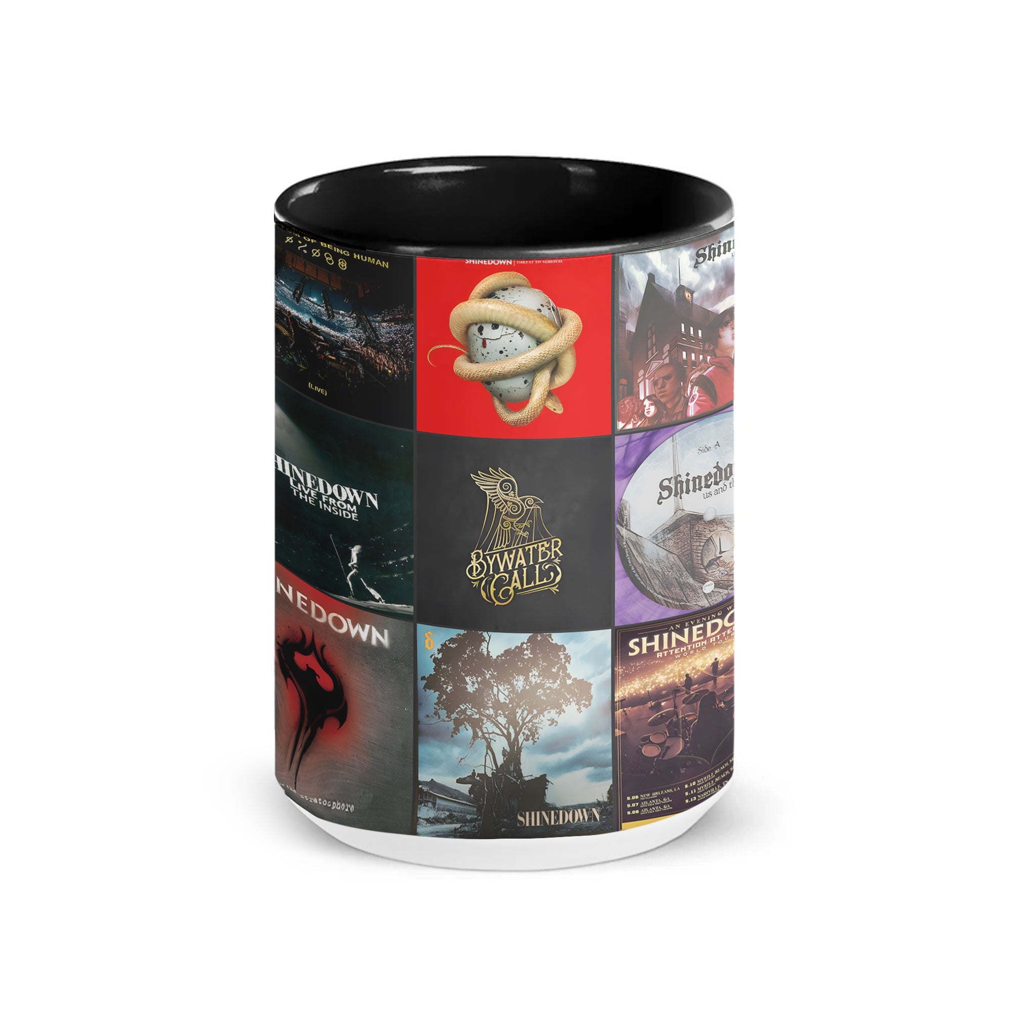 Shinedown Accent Mug Iconic Album Cover Collage for Rock Fans