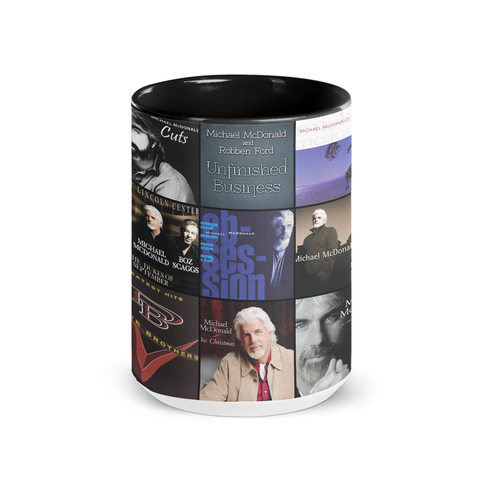 Michael McDonald Accent Mug Classic Album Cover Collage Gift for Soul & Soft Rock Fans