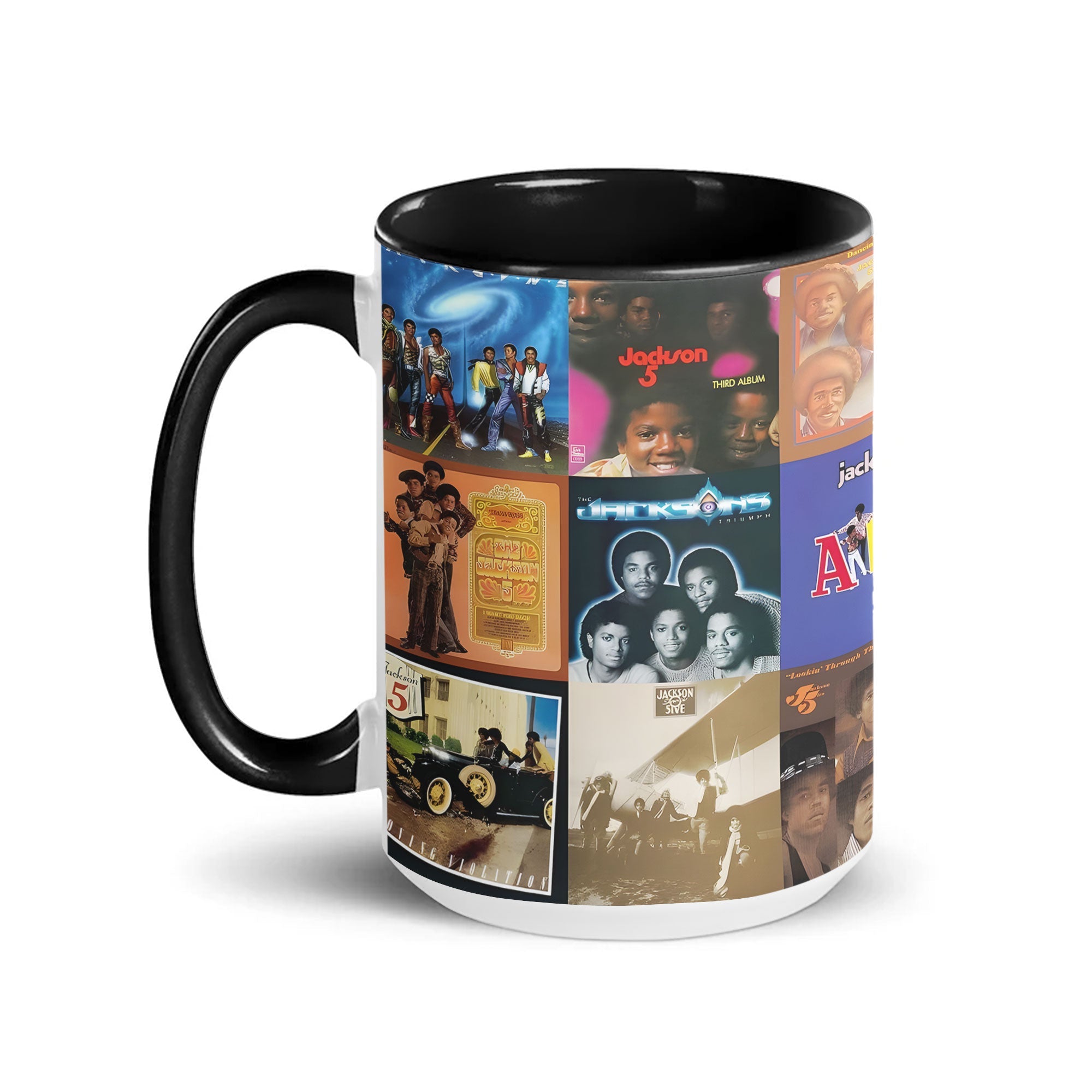 Jackson 5 Accent Mug Retro Album Cover Collage Gift for Motown Fans