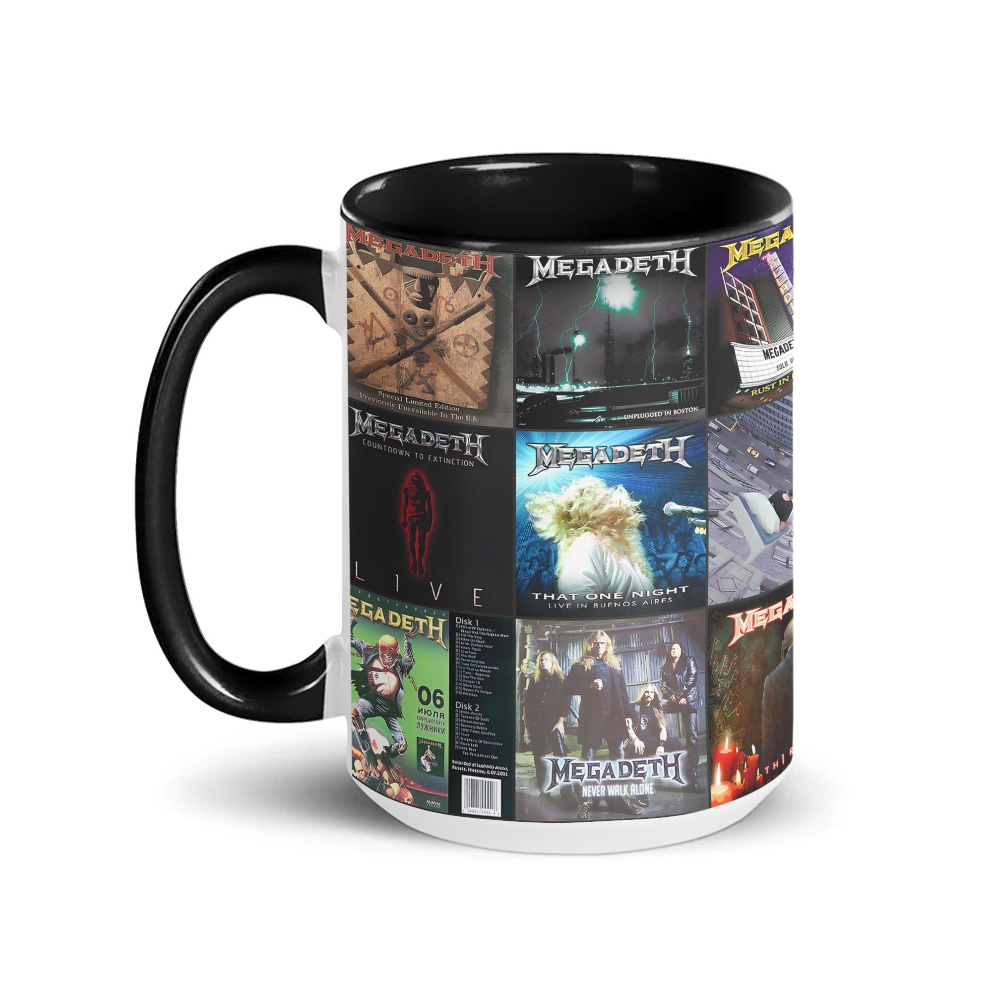 Megadeth Accent Mug Thrash Metal Titans Album Collage Gift