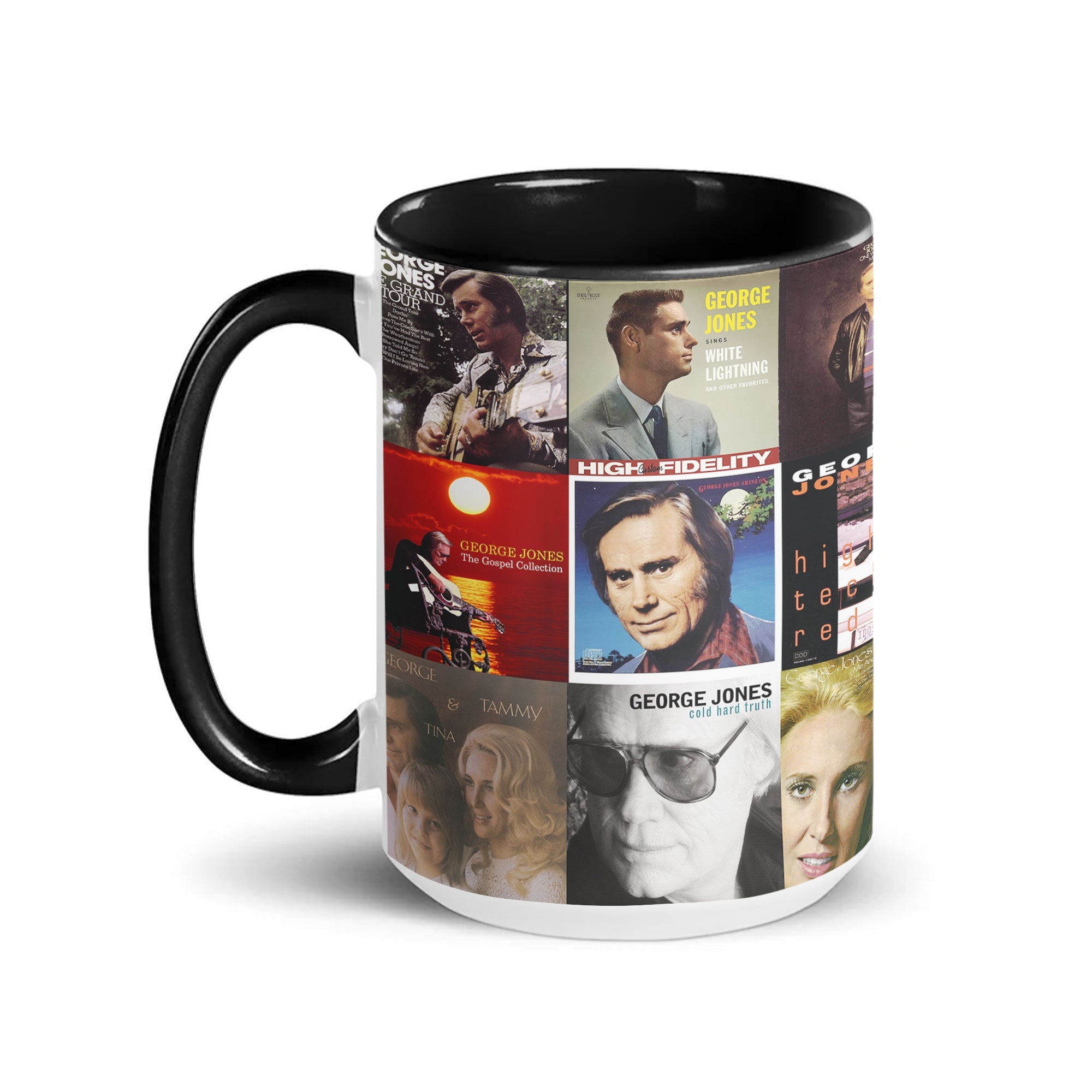 George Jones Accent Mug Classic Album Cover Collage Gift for Country Music Fans