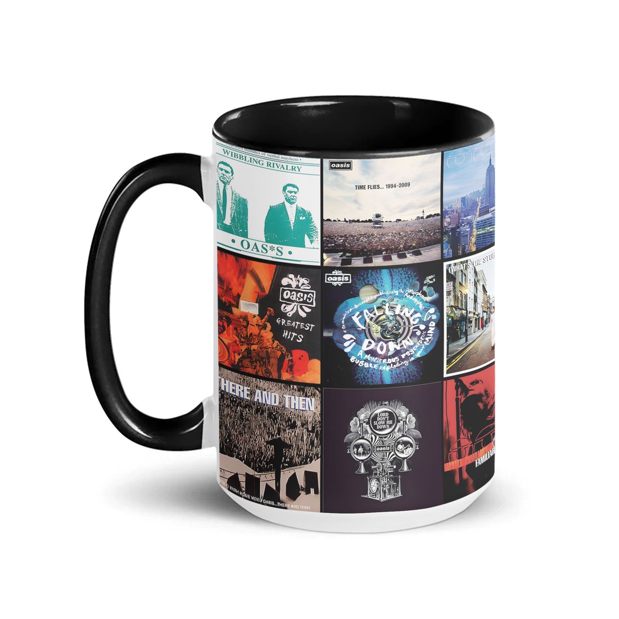 Oasis Accent Mug Classic Album Cover Collage Gift for Britpop Fans
