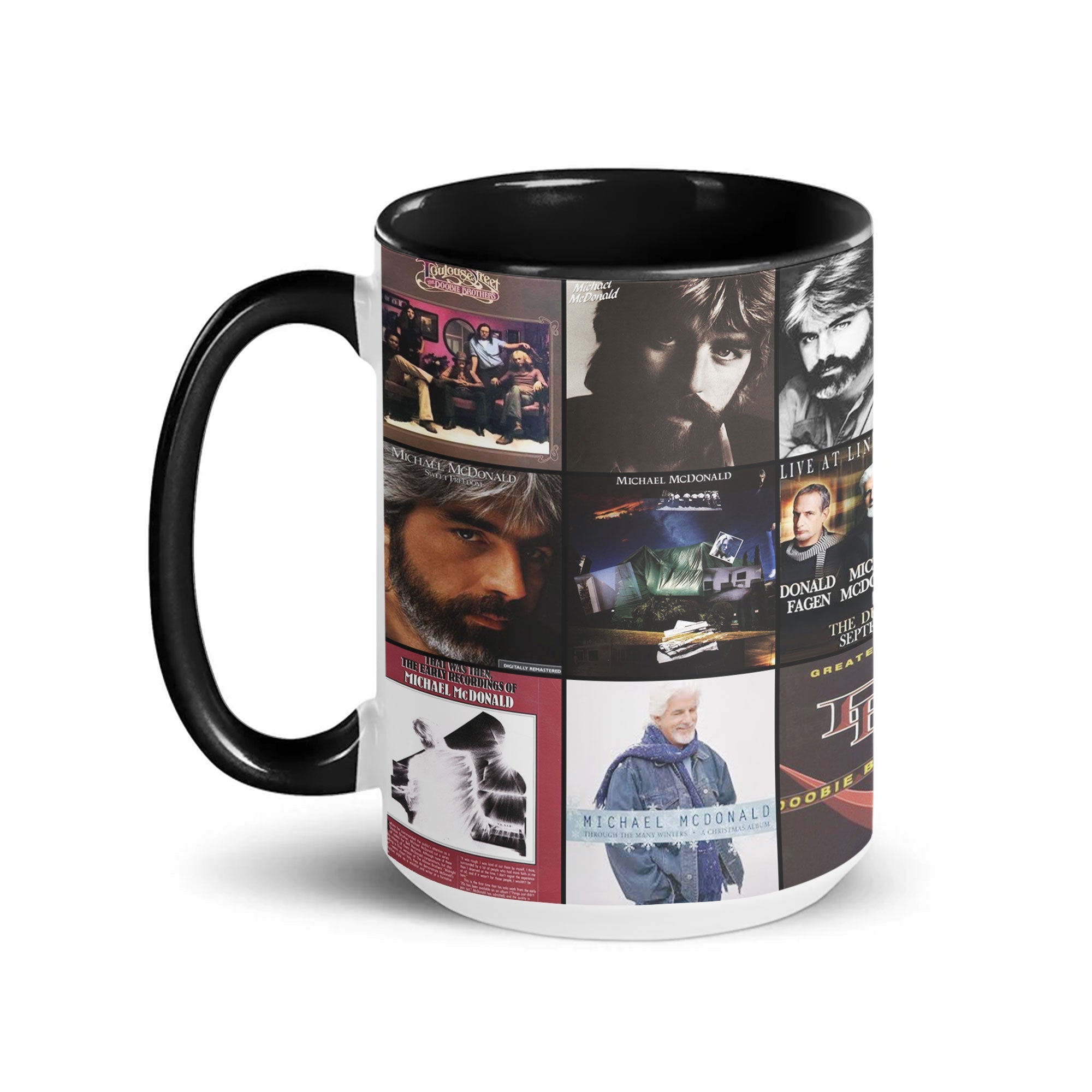 Michael McDonald Accent Mug Classic Album Cover Collage Gift for Soul & Soft Rock Fans