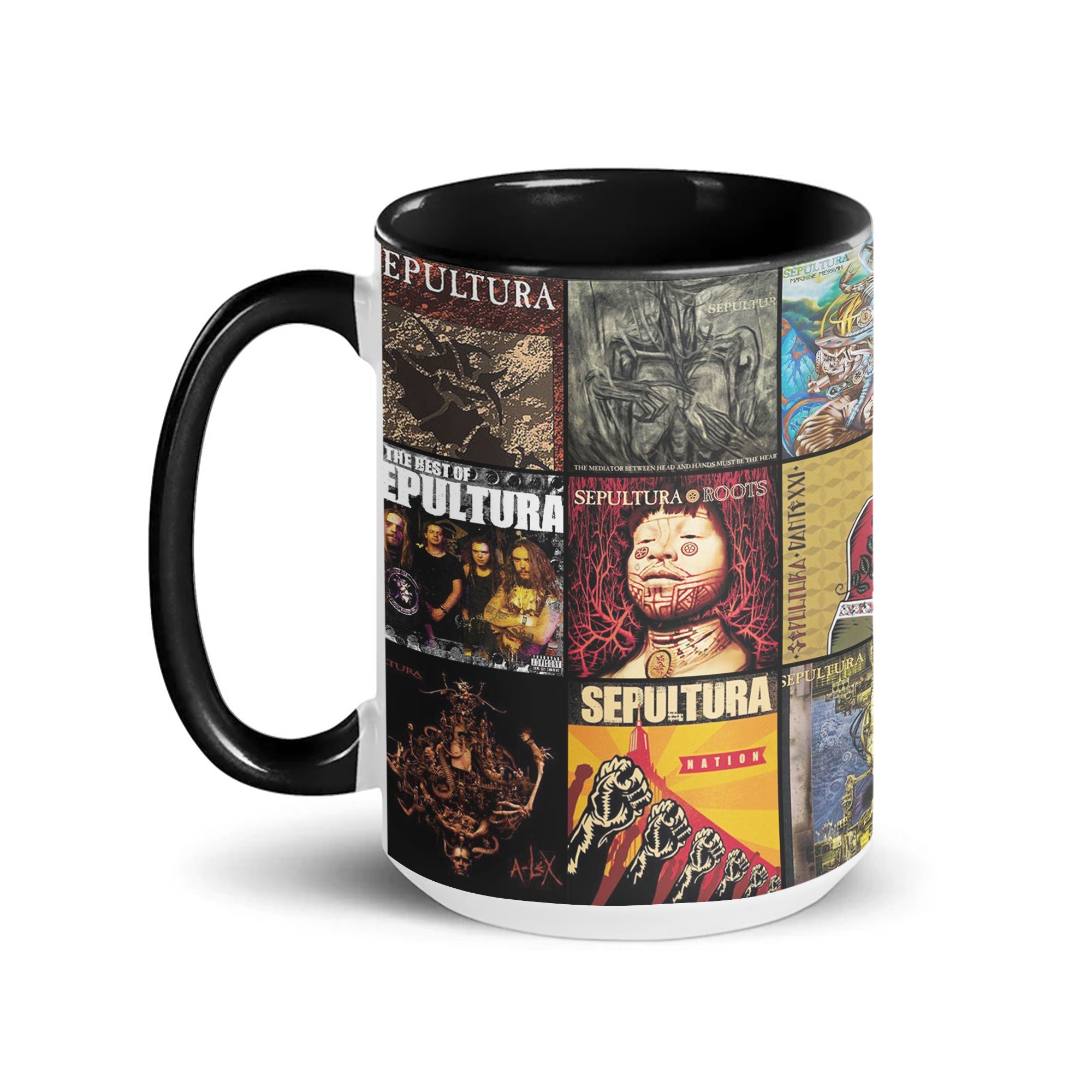 Sepultura Accent Mug Brazilian Metal Legends Album Collage Gift