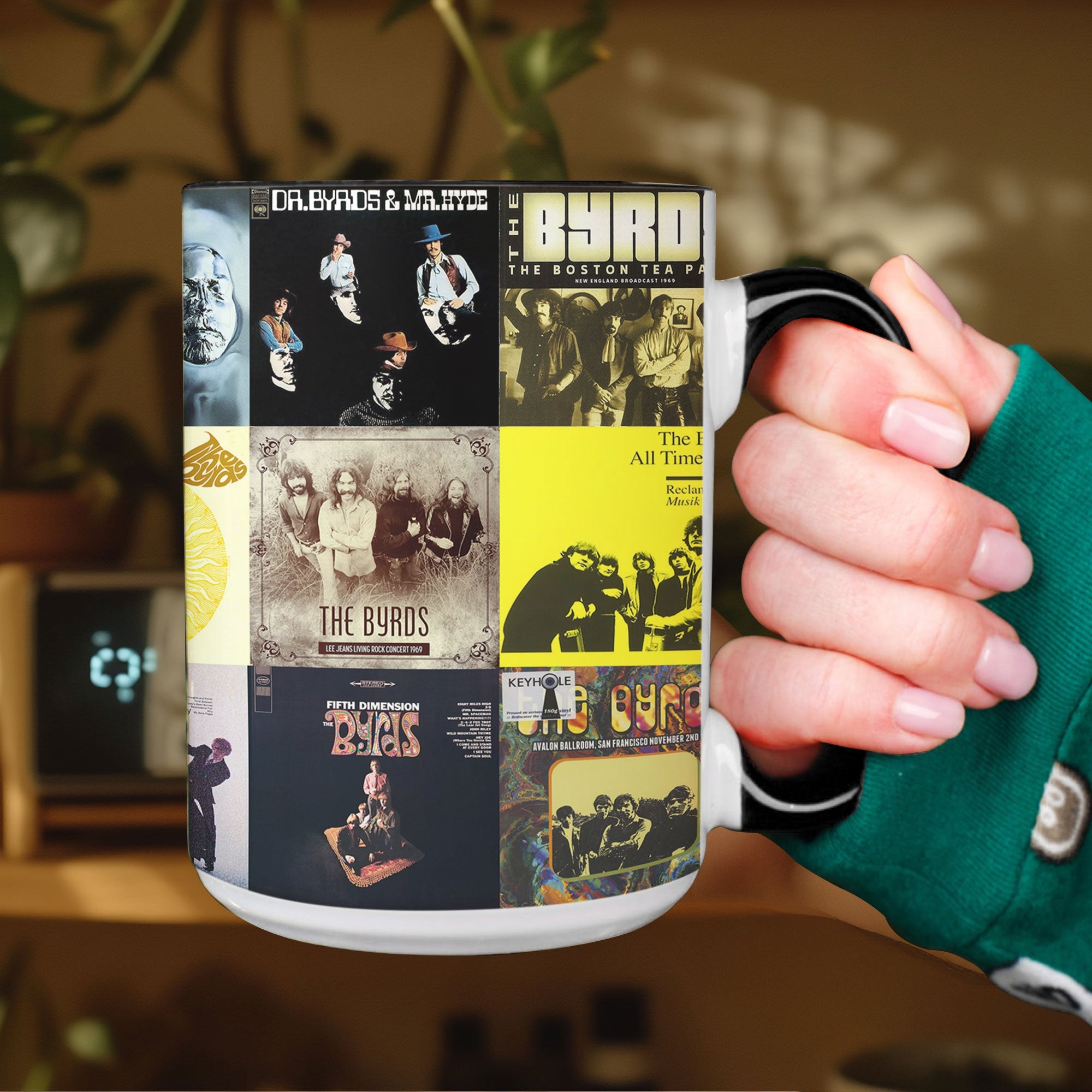 The Byrds Accent Mug Vintage Album Cover Collage for Classic Rock Fans
