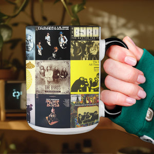 The Byrds Accent Mug Vintage Album Cover Collage for Classic Rock Fans