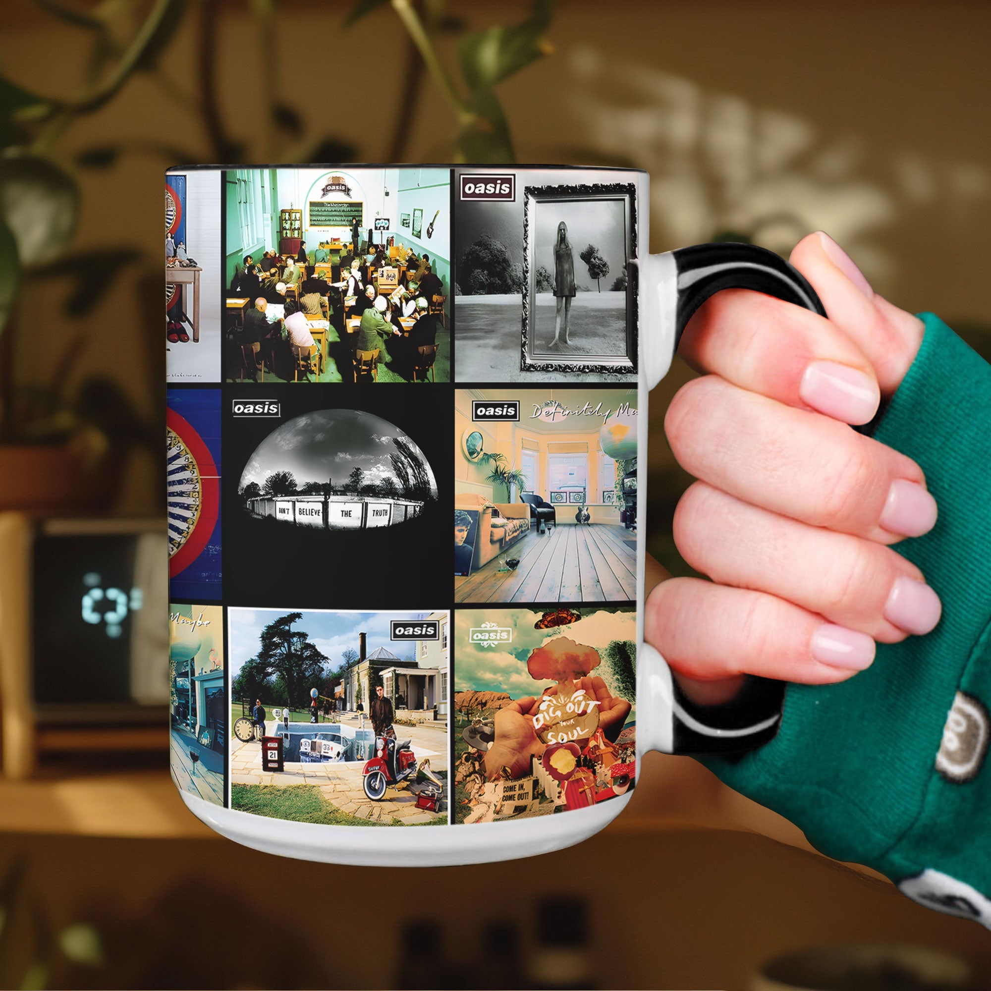 Oasis Accent Mug Classic Album Cover Collage Gift for Britpop Fans
