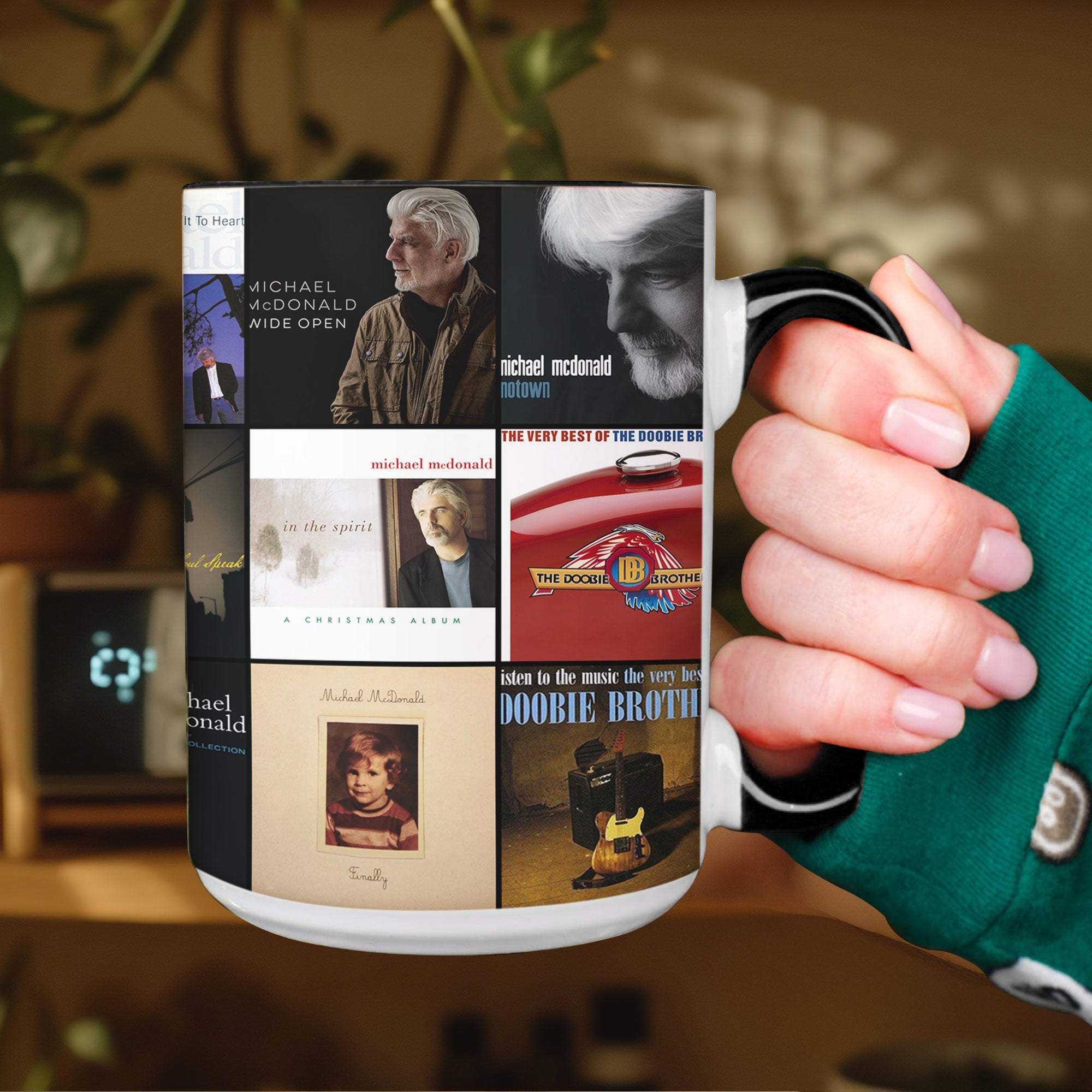 Michael McDonald Accent Mug Classic Album Cover Collage Gift for Soul & Soft Rock Fans