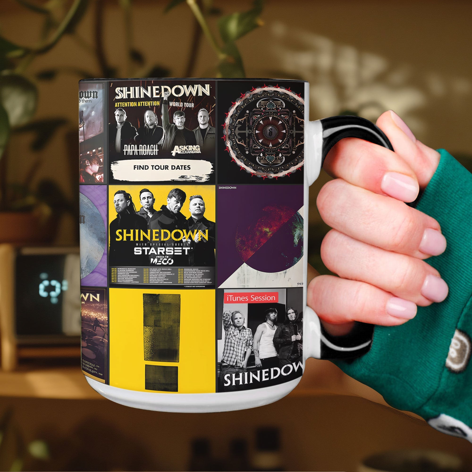 Shinedown Accent Mug Iconic Album Cover Collage for Rock Fans