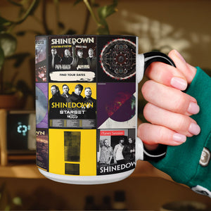 Shinedown Accent Mug Iconic Album Cover Collage for Rock Fans