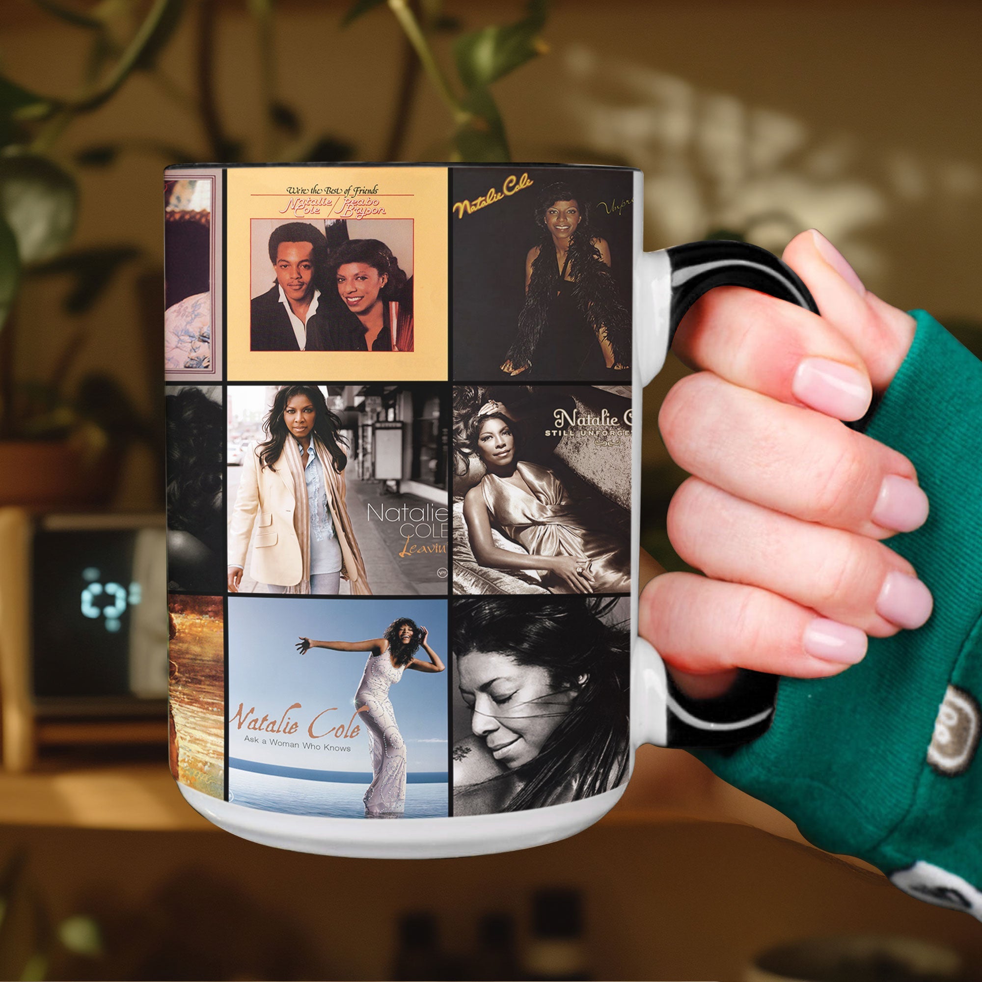 Natalie Cole Accent Mug Classic Album Cover Collage Gift for Music Fans