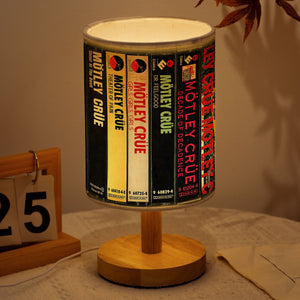 Retro Rock Music Album Spine Table Fabric Lamp Vintage Cassette Style Desk Light