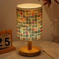 Vintage Beatles Album Cover Collage Table Fabric Lamp