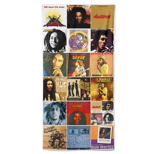 Bob Marley Beach Towel Album Cover Collage Classic Rock Towel