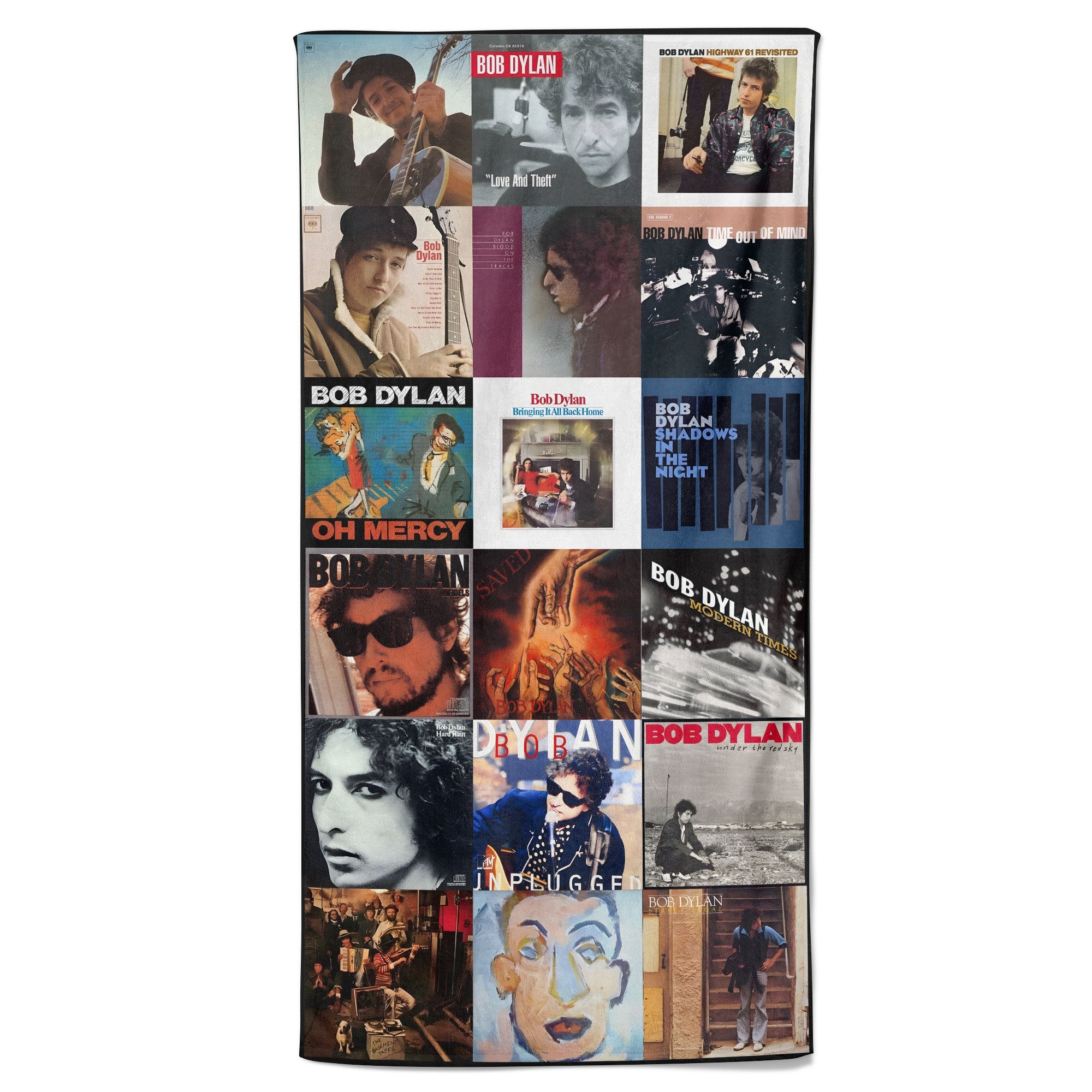 Bob Dylan Beach Towel Album Cover Collage Folk Country Towel