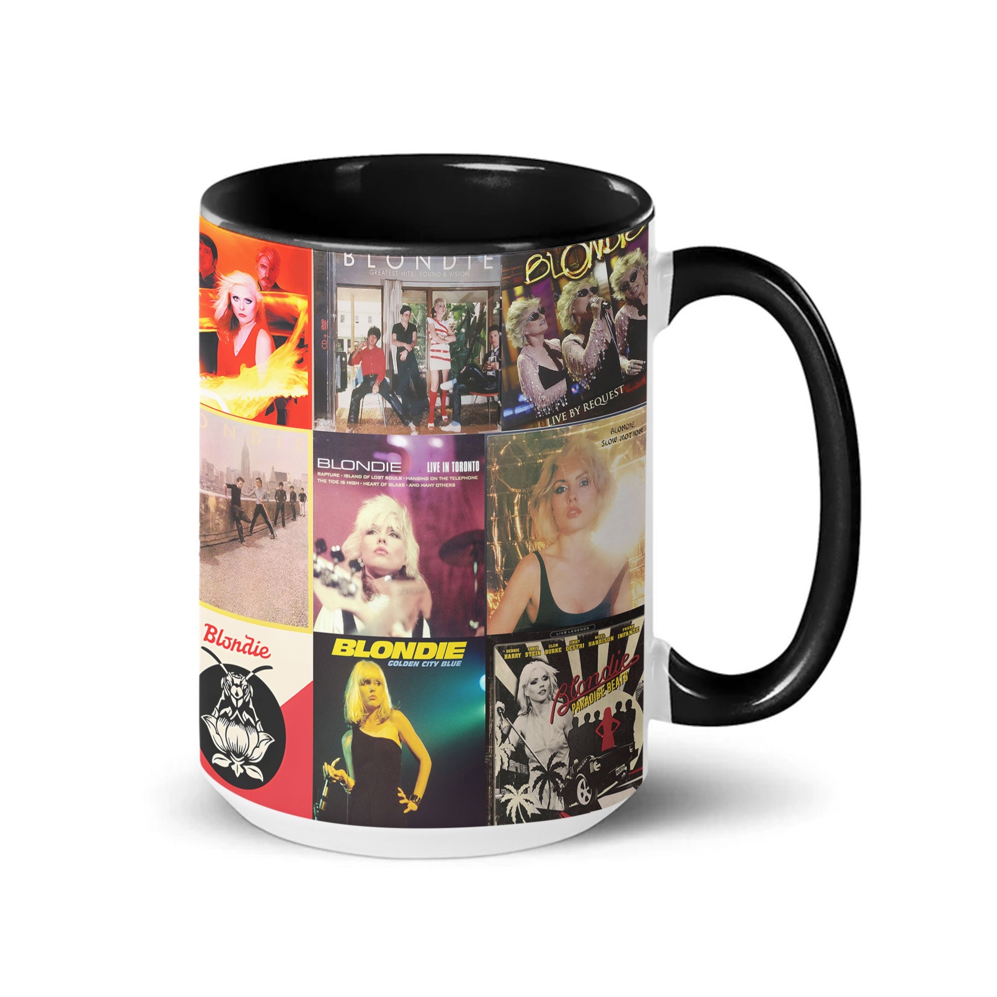 Blondie Accent Mug Classic Album Cover Collage Gift for Retro Music Lovers