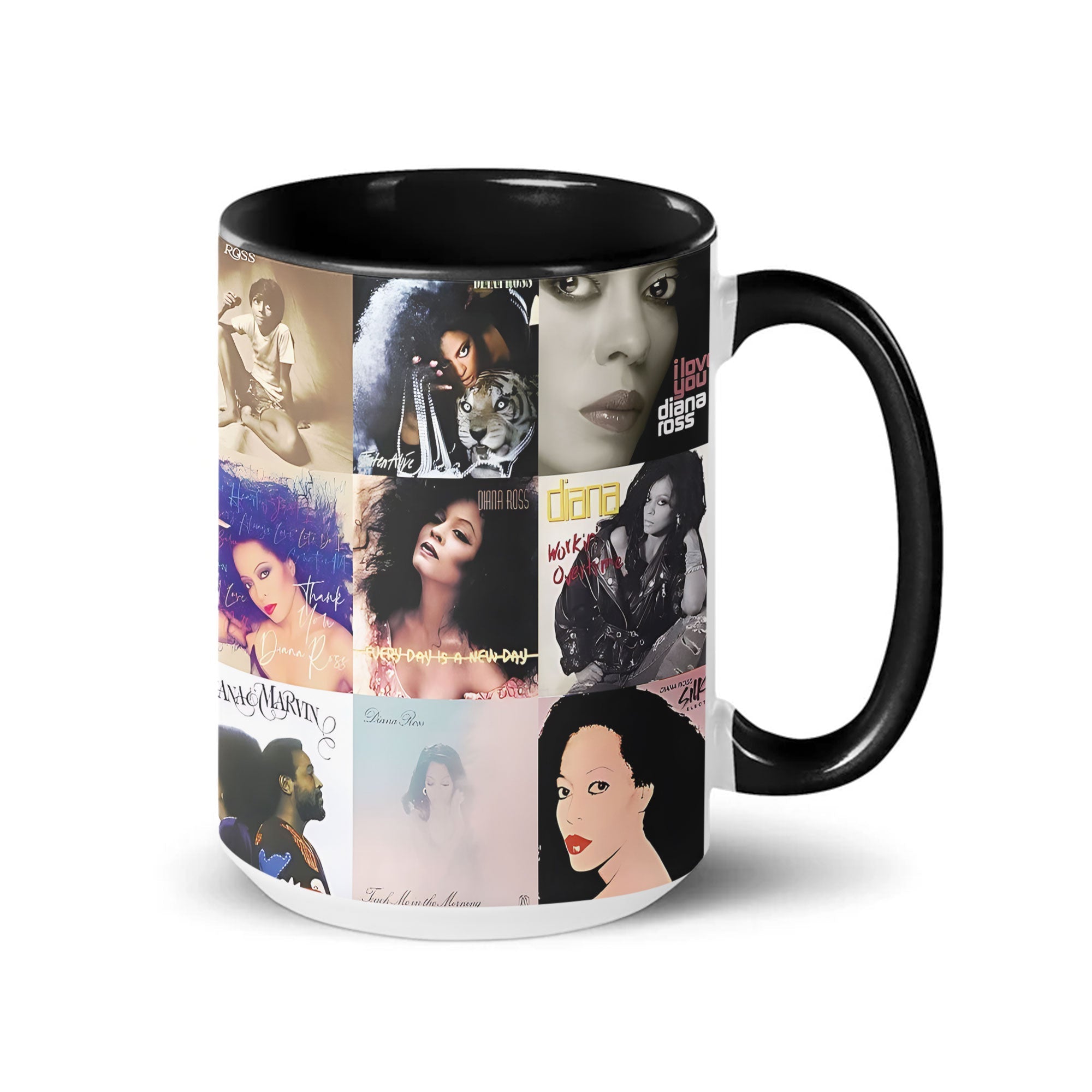 Diana Ross Accent Mug Classic Album Cover Collage Gift for Soul & Motown Fans