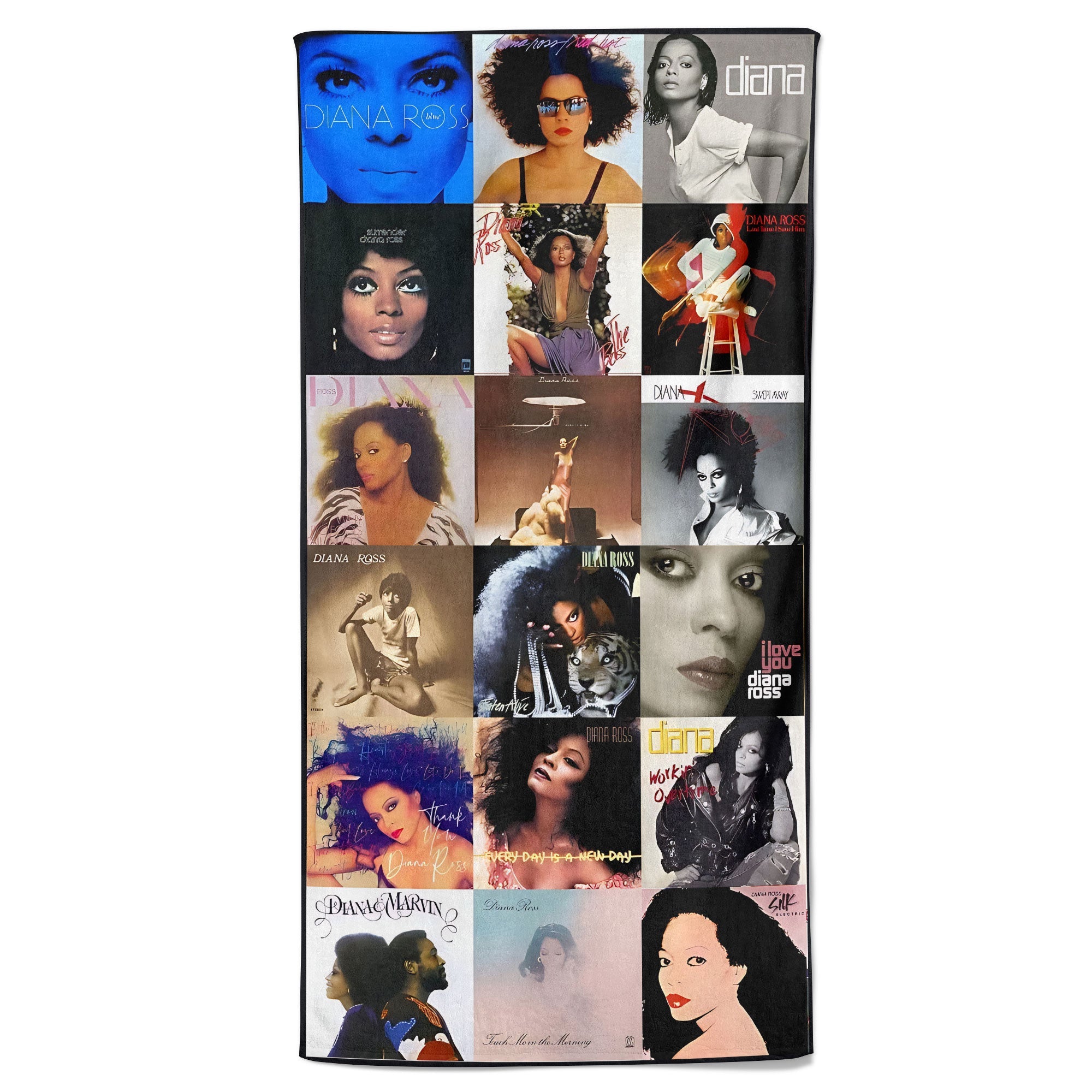 Diana Ross 2 Beach Towel Album Cover Collage Classic Pop And Rock Towel