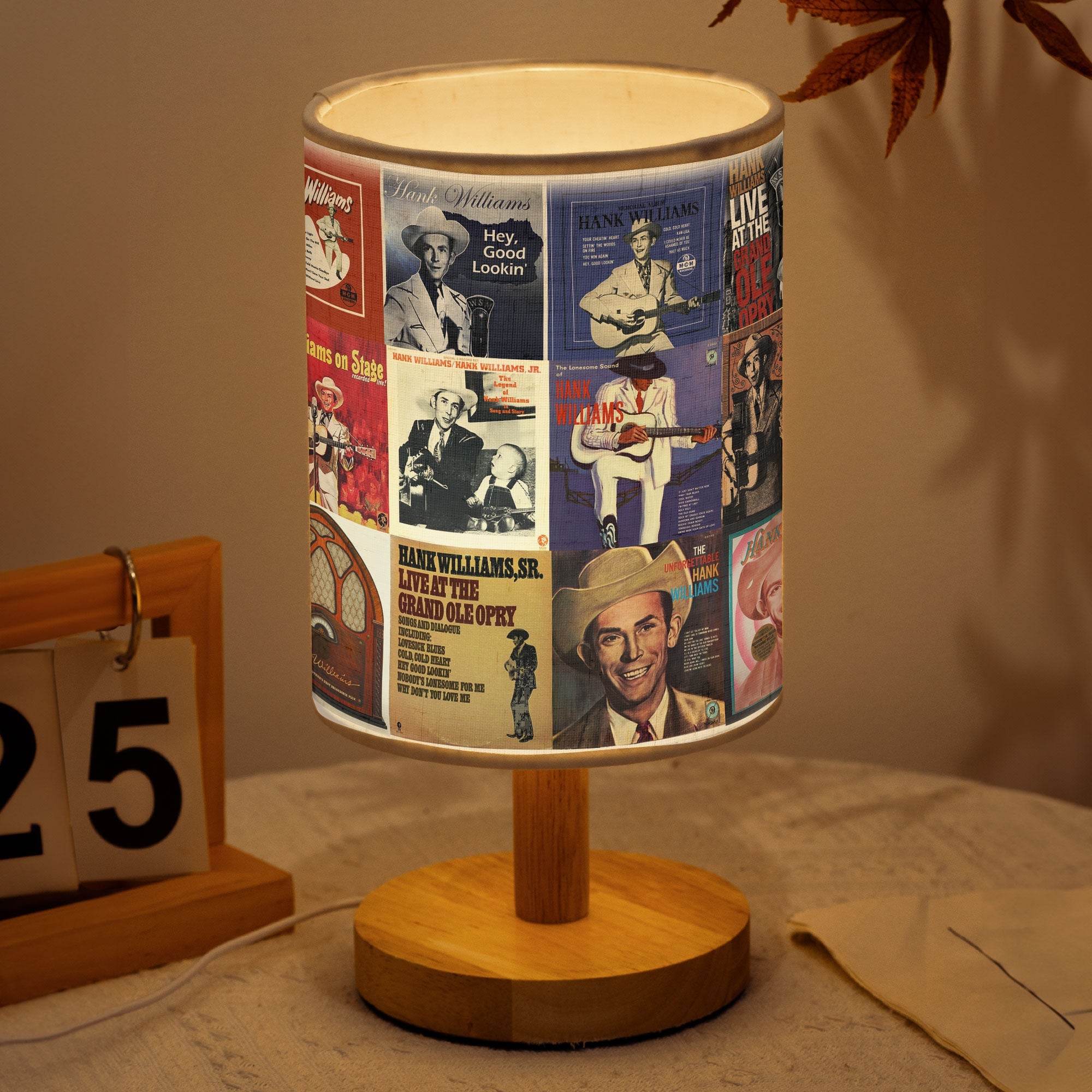 Hank Williams Fabric Lamp A Classic Country Glow for True Music Fans
