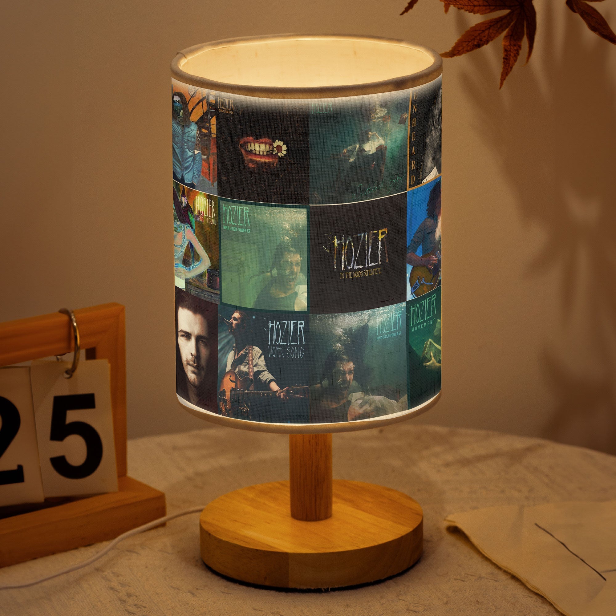 Hozier Album Cover Collage Table Lamp - Indie Folk Rock Music Themed