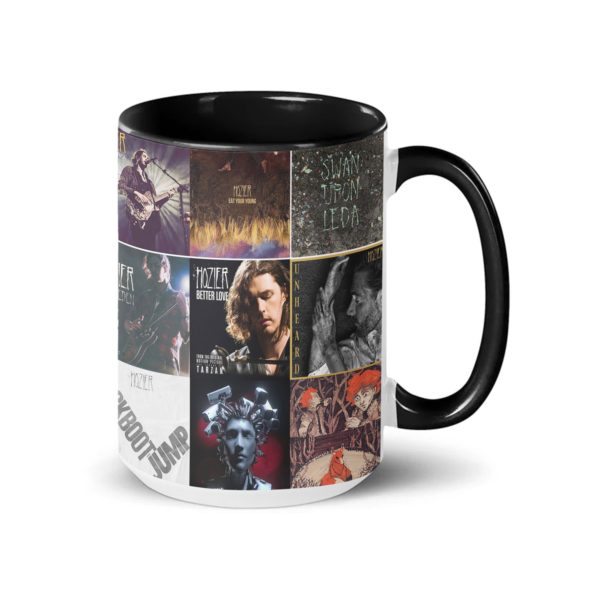 Hozier Accent Mug Classic Album Cover Collage Gift for Indie & Soul Music Fans