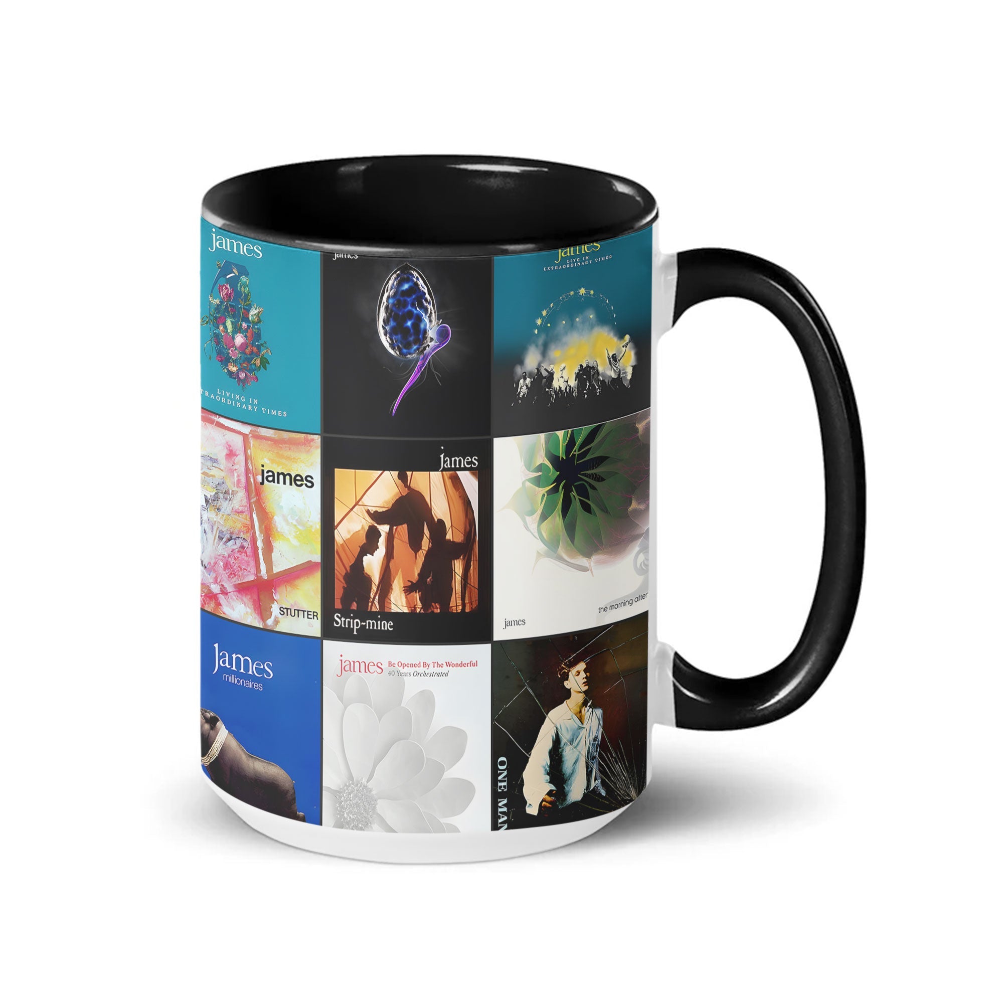 James Accent Mug Album Cover Collage for Indie Rock Fans