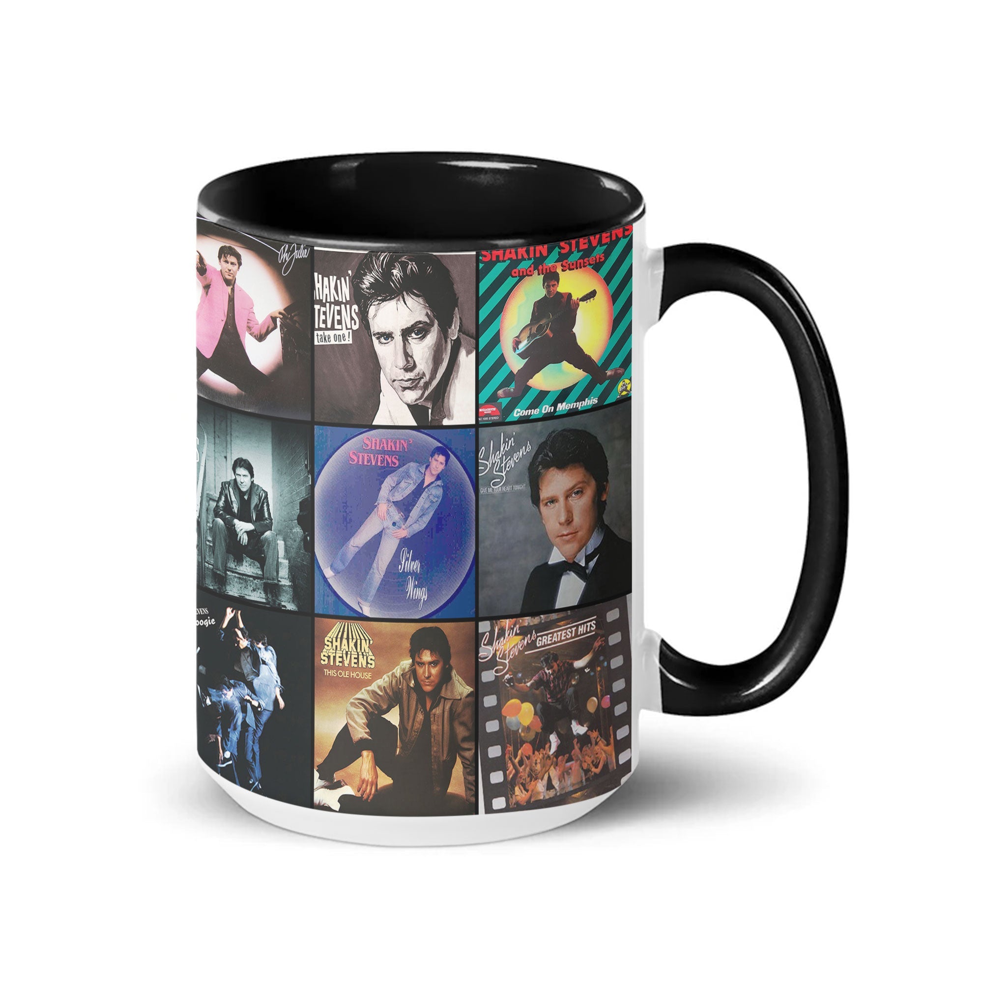 Shakin’ Stevens Accent Mug Retro Album Collage Tribute