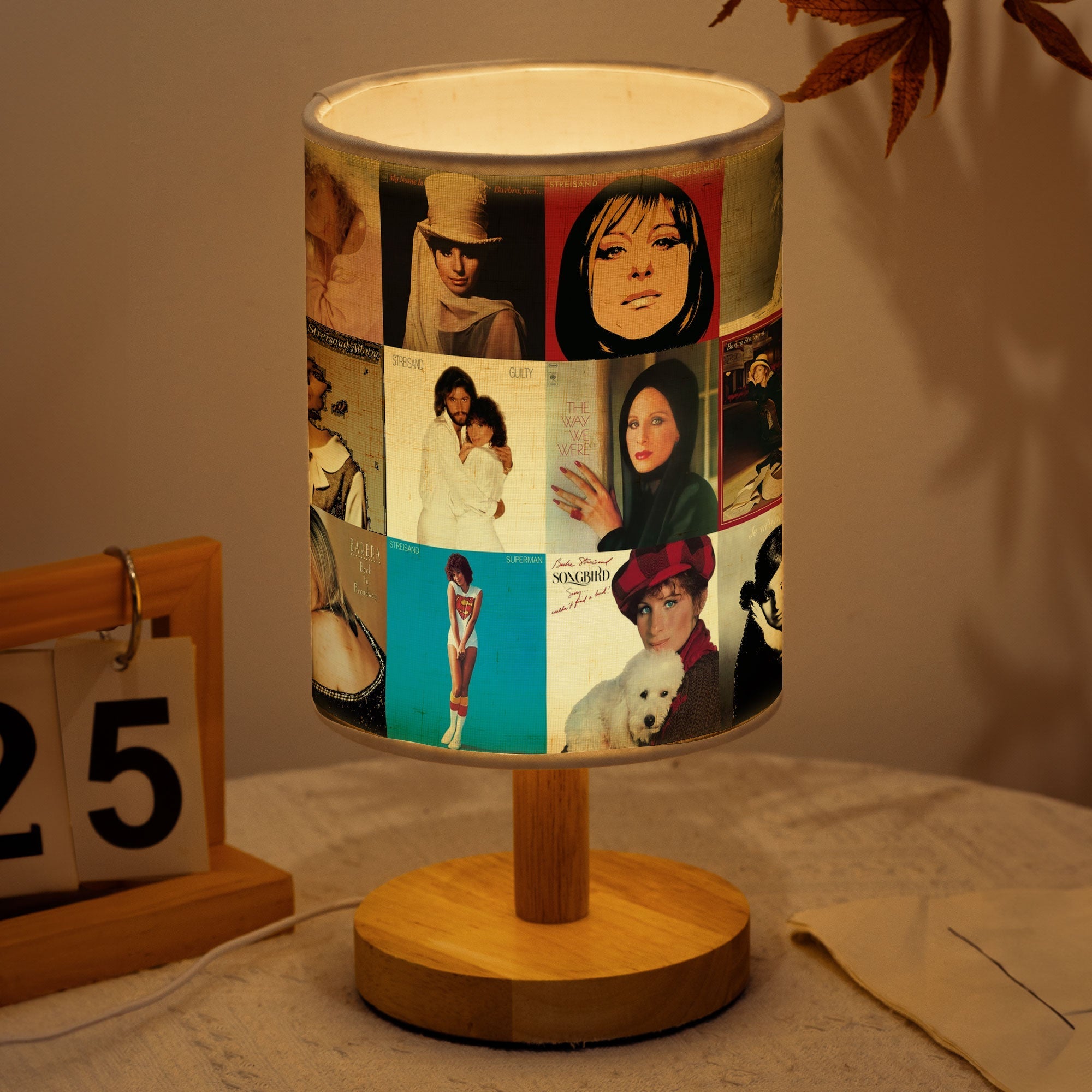 Barbra Streisand Vintage Album Cover Fabric Lamp Retro Music Legend Décor