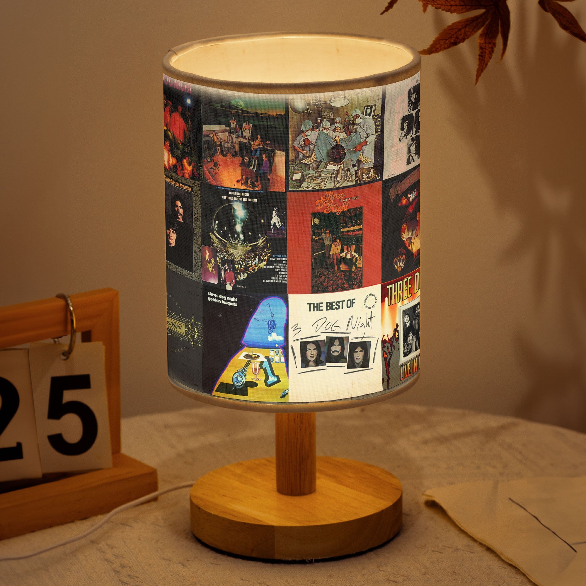 Three Dog Night Album Cover Lamp Classic Rock Nostalgia Home Decor