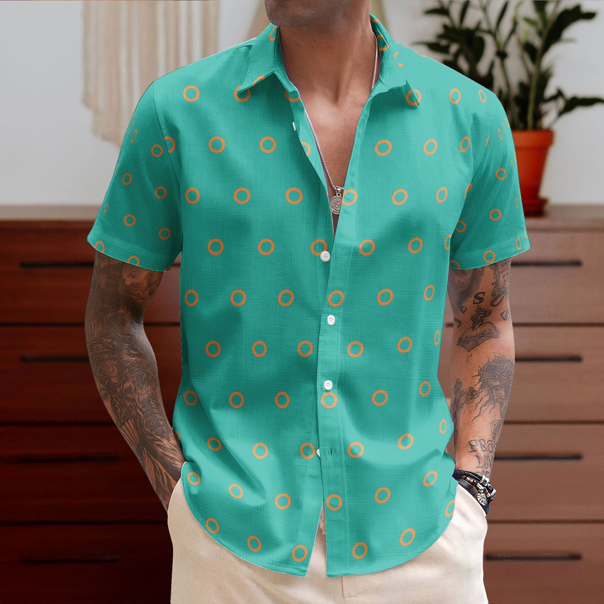 Phish Fishman Donut Button-up Shirt Hawaiian Shirt – Retro Music Inspired Unisex Button-Up Shirt