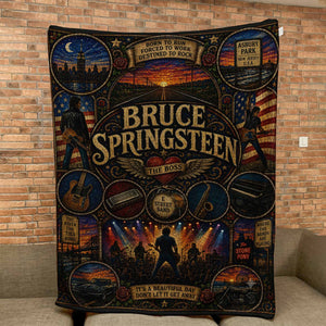 Bruce Springsteen Sherpa Blanket Born To Run Stained Glass Blanket