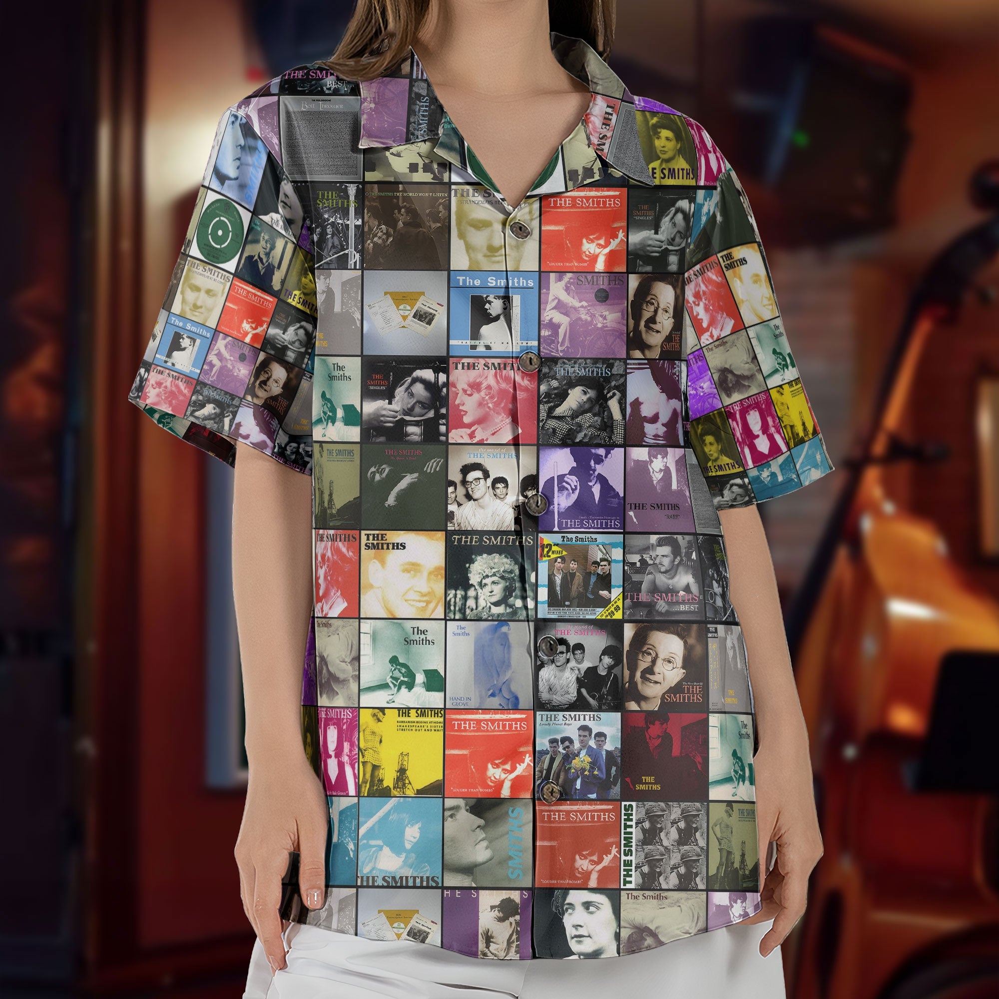 The Smiths Colorful Hawaiian Shirt - Unisex Vintage Album Cover Collage Indie Rock Button Up