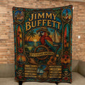 Jimmy Buffett Sherpa Blanket Margaritaville Stained Glass Tropical Coastal Blanket