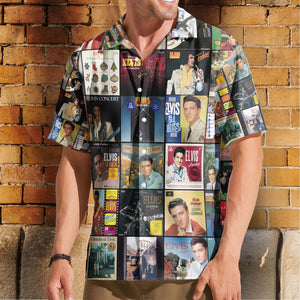 Elvis Presley Nostalgia Collage Hawaiian Shirt – Classic Rock & Roll Memories Gift