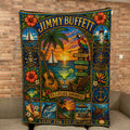 Jimmy Buffett Sherpa Blanket Margaritaville Stained Glass Blanket