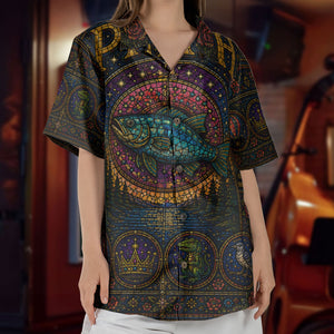 Phish Gothic Stained Glass Hawaiian Shirt - Unisex Retro Fish Logo Lizards Gamehendge Button Up