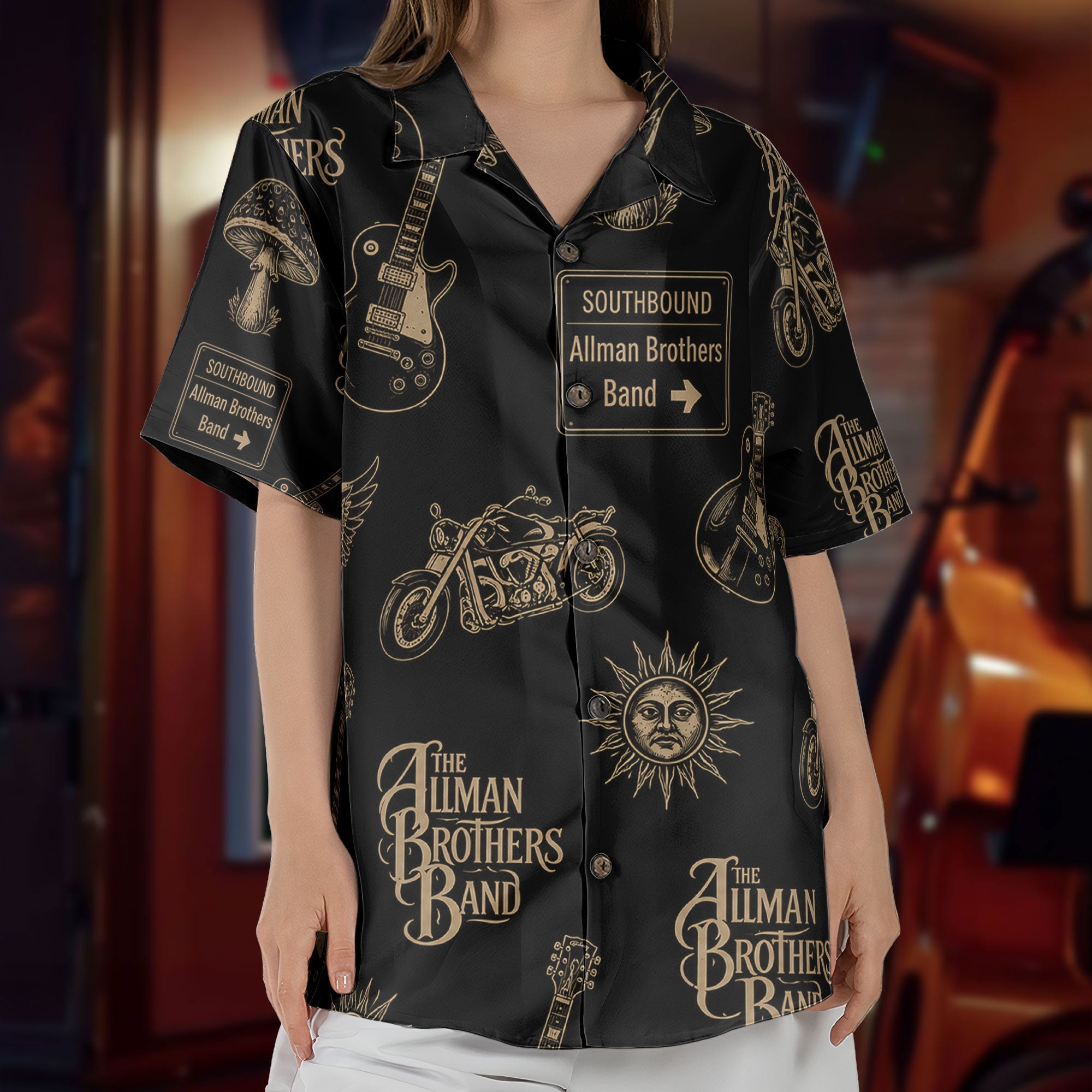 The Allman Brothers Band Iconic Logo Graphic All-Over Print Hawaiian Shirt – Retro Music Album Art Inspired Shirt