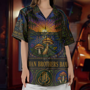 The Allman Brothers Band Hawaiian Shirt - Unisex Psychedelic Mushroom Summer Button Up
