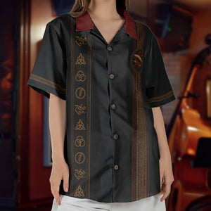 Led Zeppelin Hawaiian Shirt - Unisex Retro Zoso Zeppelin Four Symbols Airship Button Up