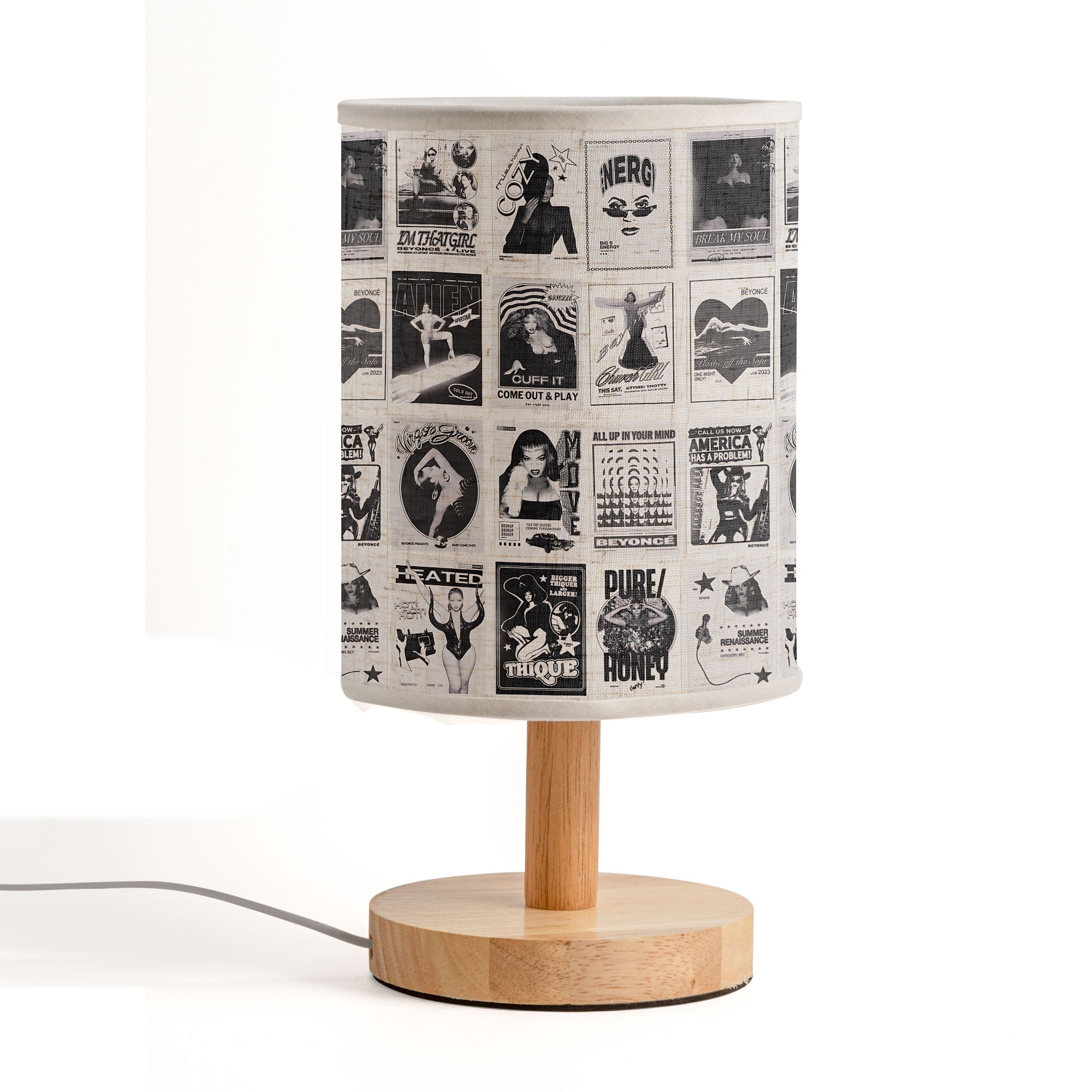 Beyoncé Album Cover Collage Fabric Lamp Vintage Music & Pop Art Decor