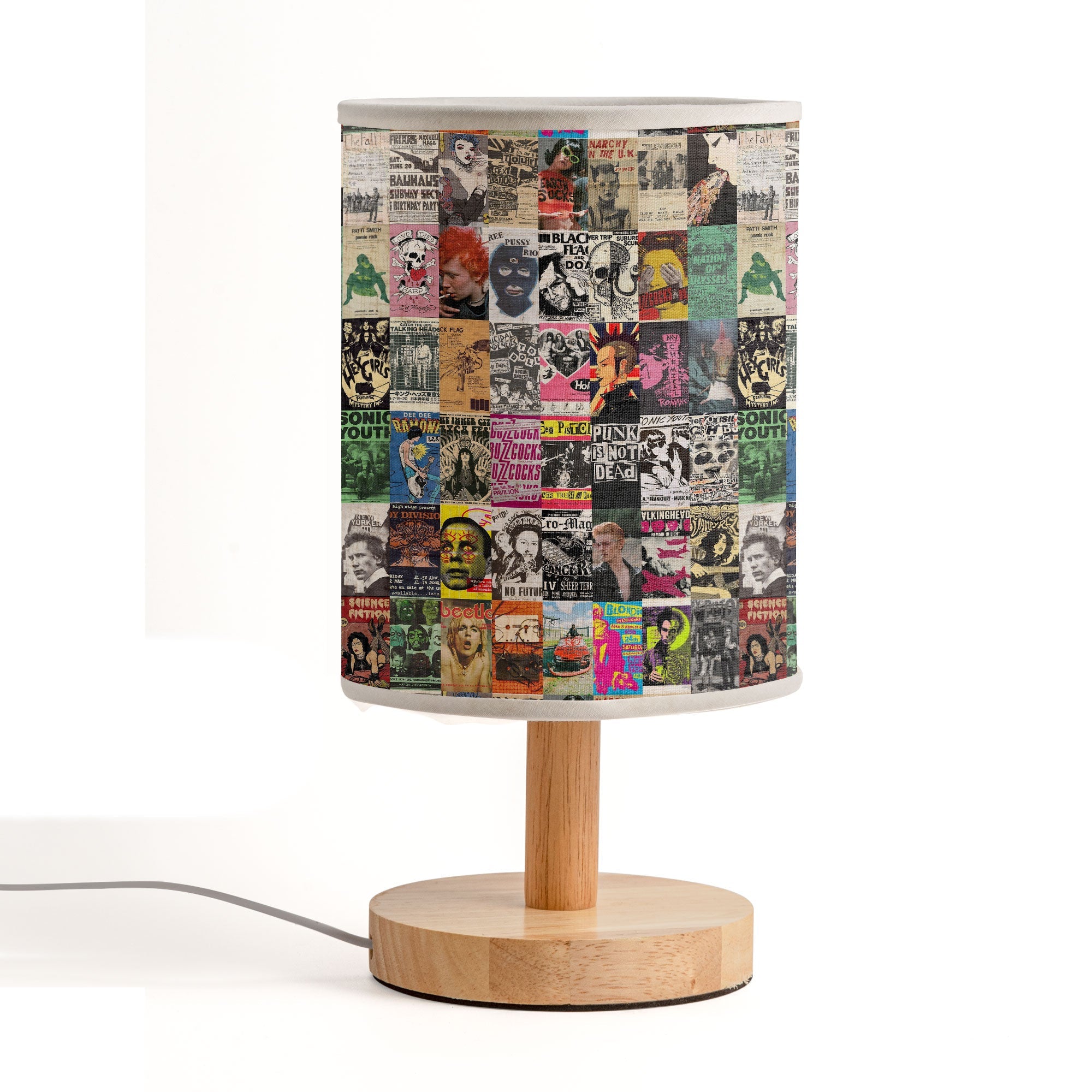 Vintage Punk Rock Poster Table Lamp Retro Music Inspired Home Decor