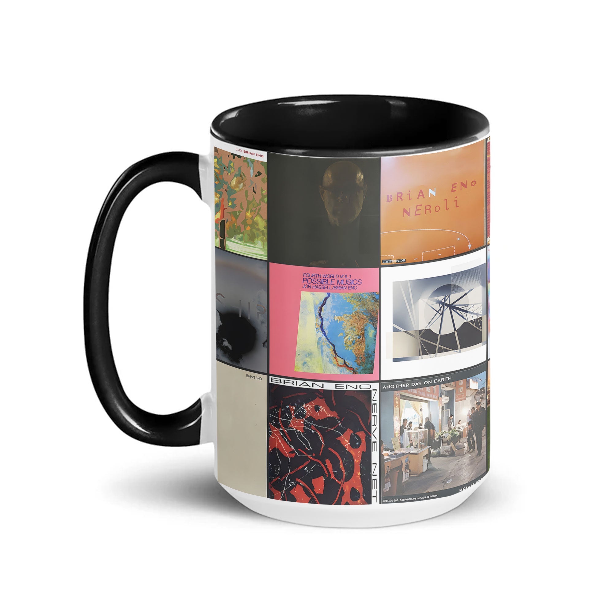 Brian Eno Accent Mug Ambient Legend Album Collage Gift