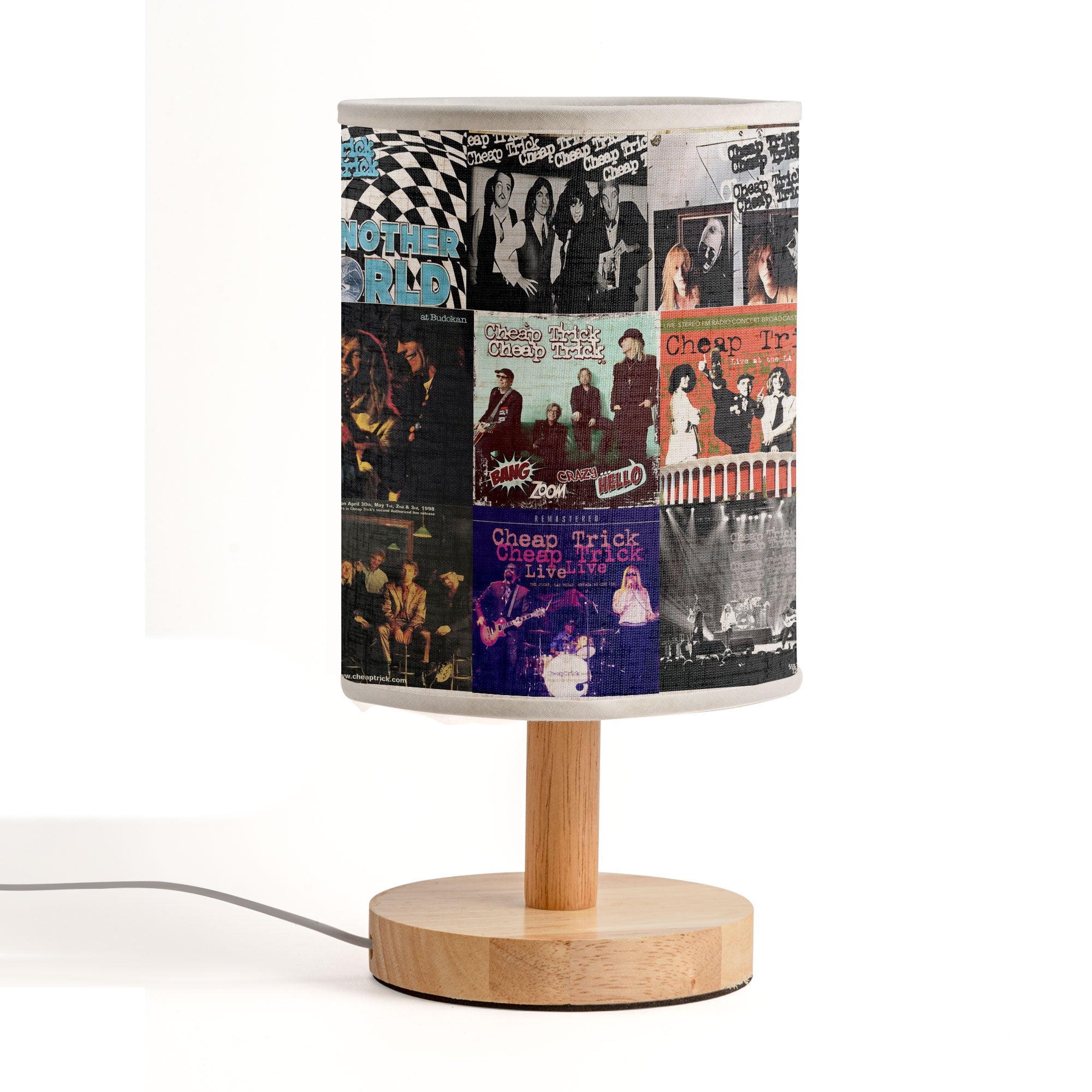 Cheap Trick Album Collage Fabric Lamp Classic Rock Home Decor Light