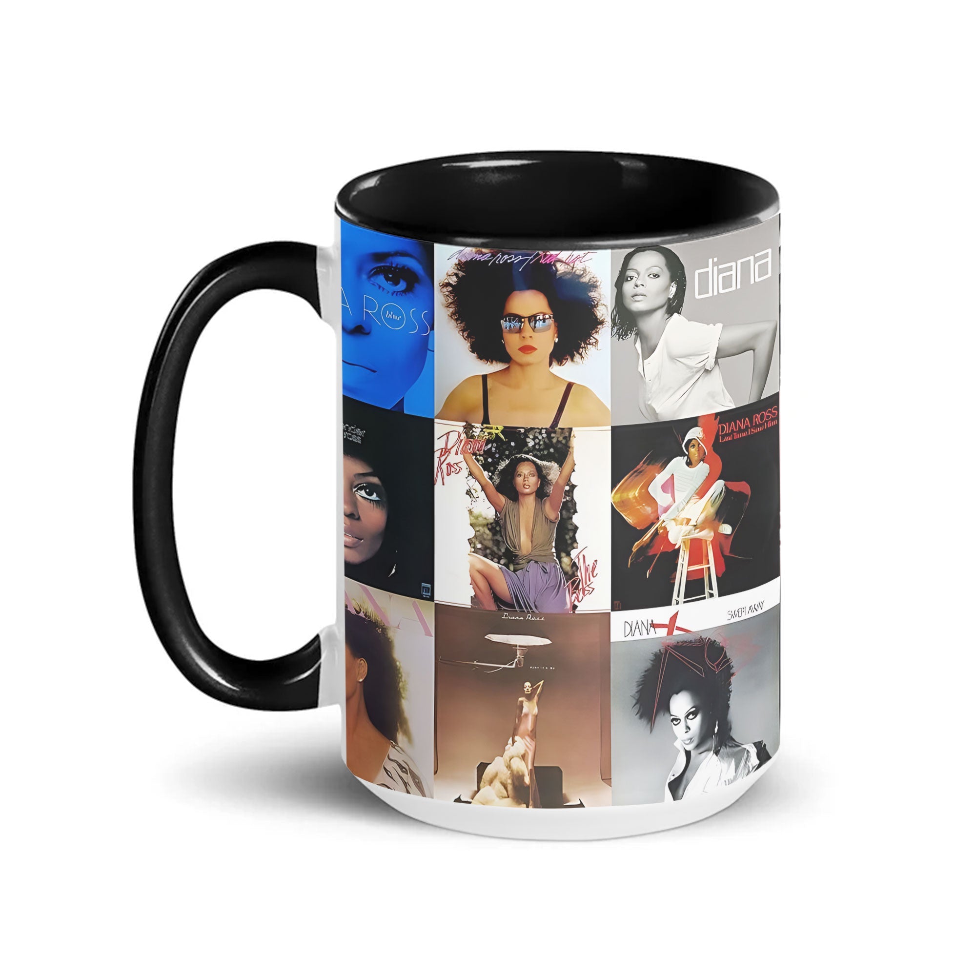 Diana Ross Accent Mug Classic Album Cover Collage Gift for Soul & Motown Fans
